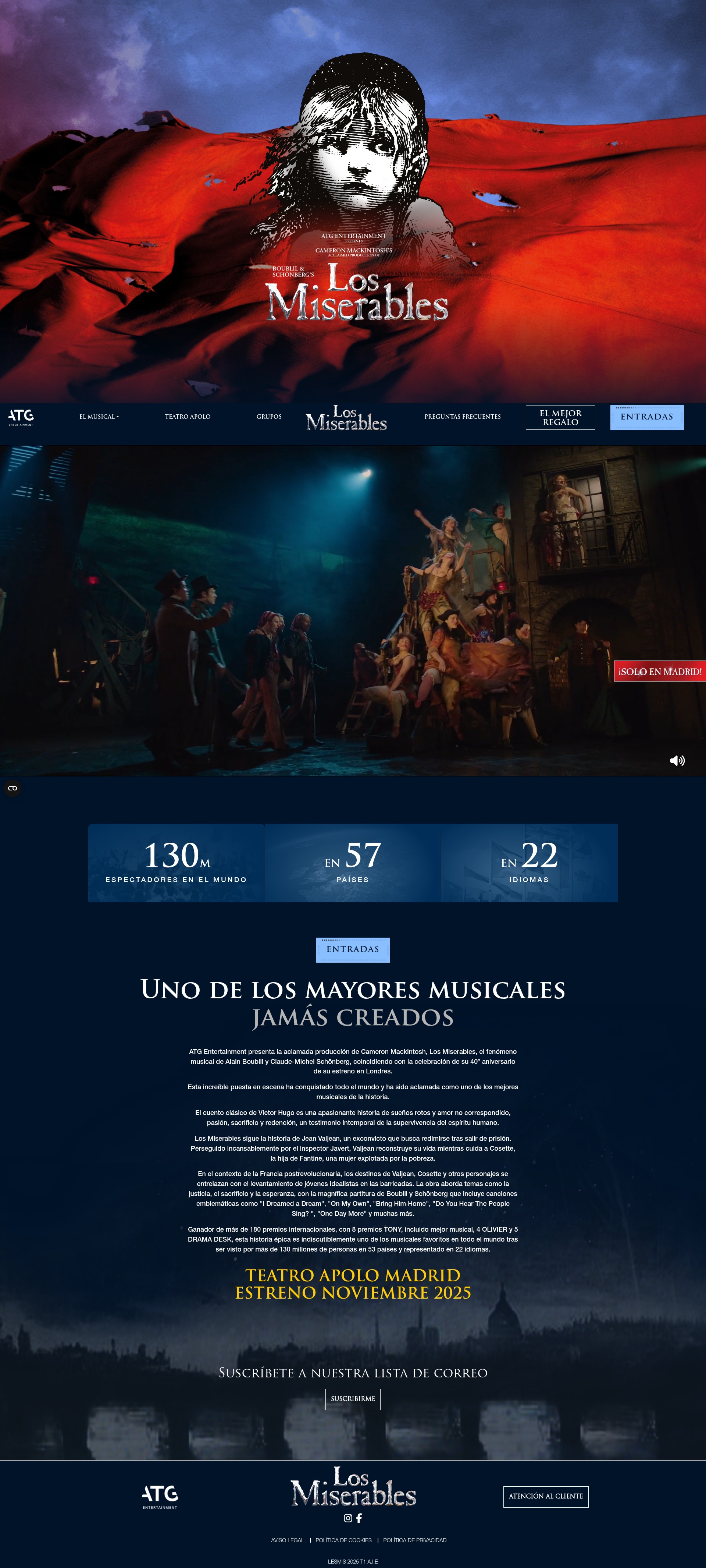 Screenshot of miserableselmusical.es