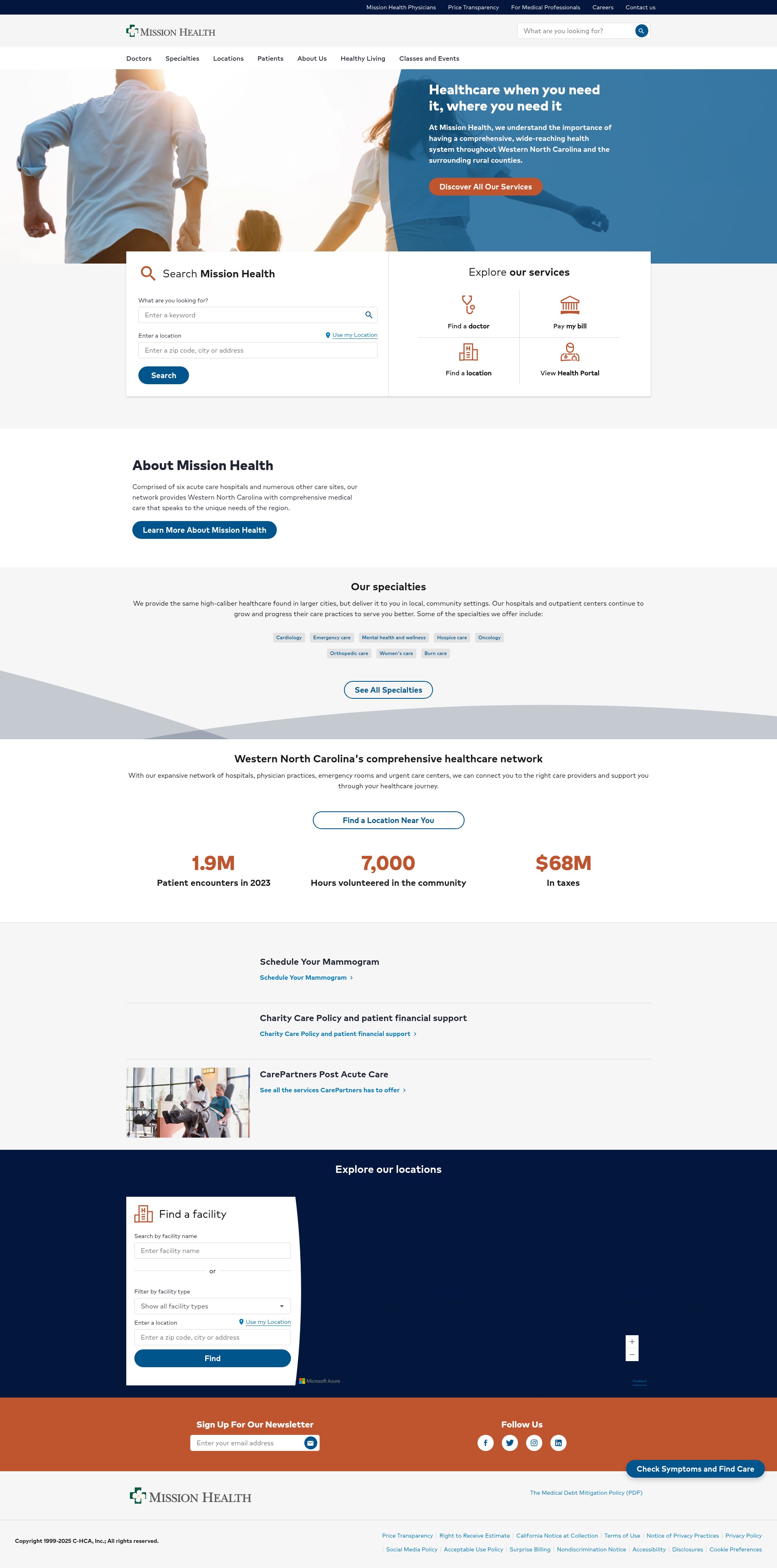 Screenshot of missionhealth.org