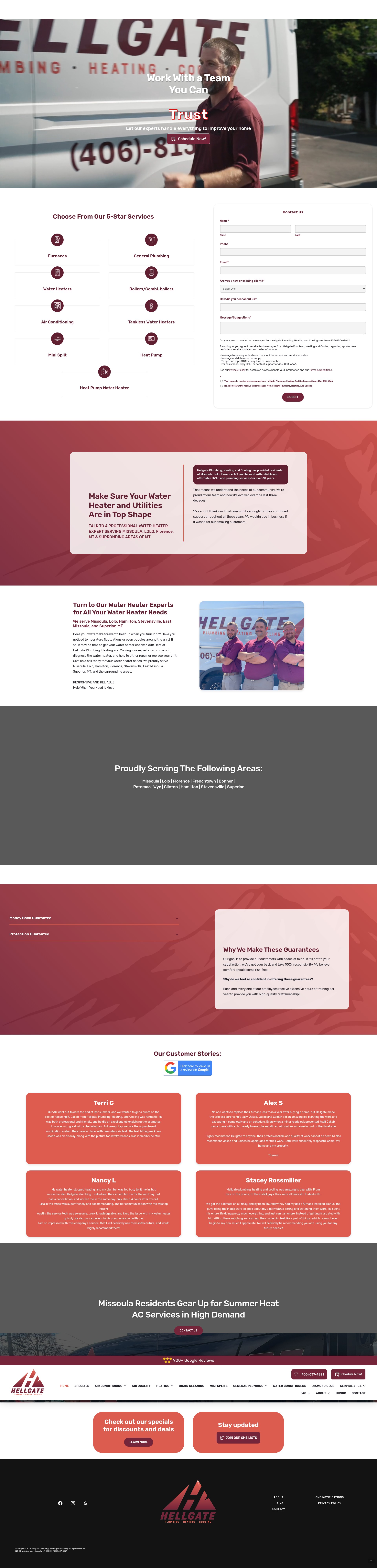 Screenshot of missoulaplumbingandheating.com