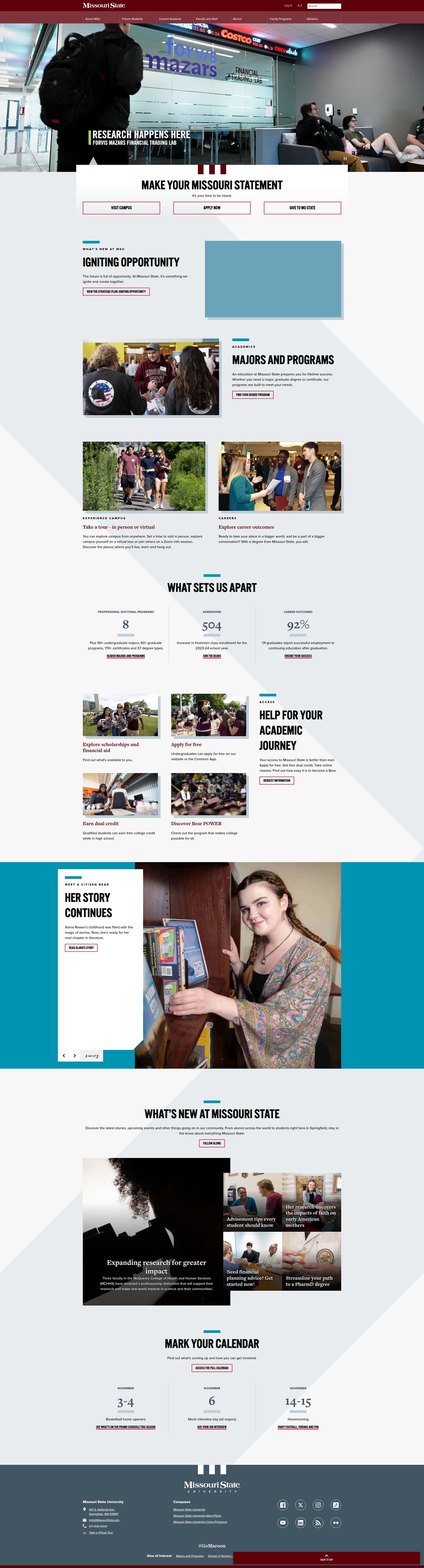 Screenshot of missouristate.edu