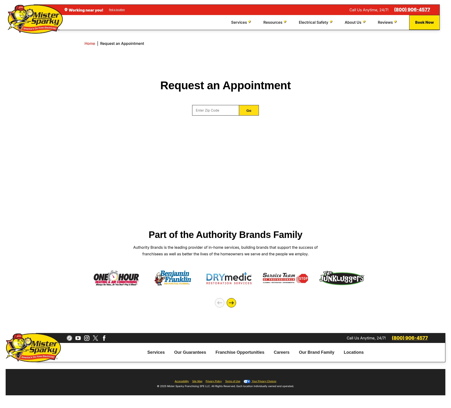 Screenshot of mistersparky.com