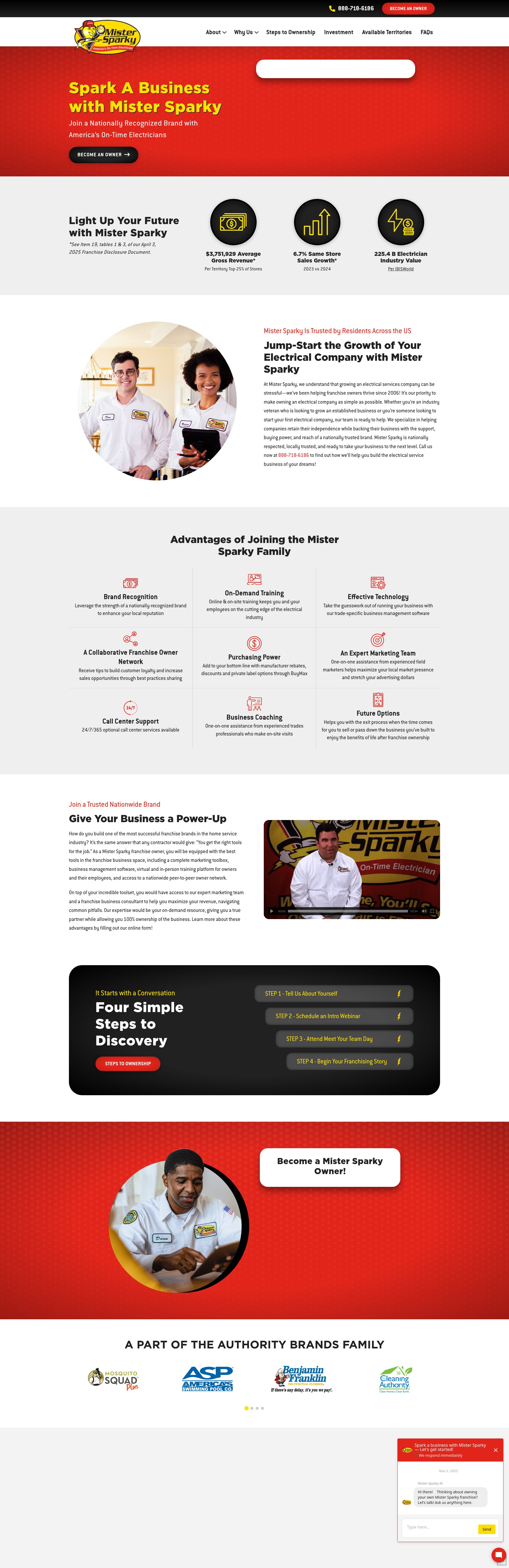 Screenshot of mistersparkyfranchise.com