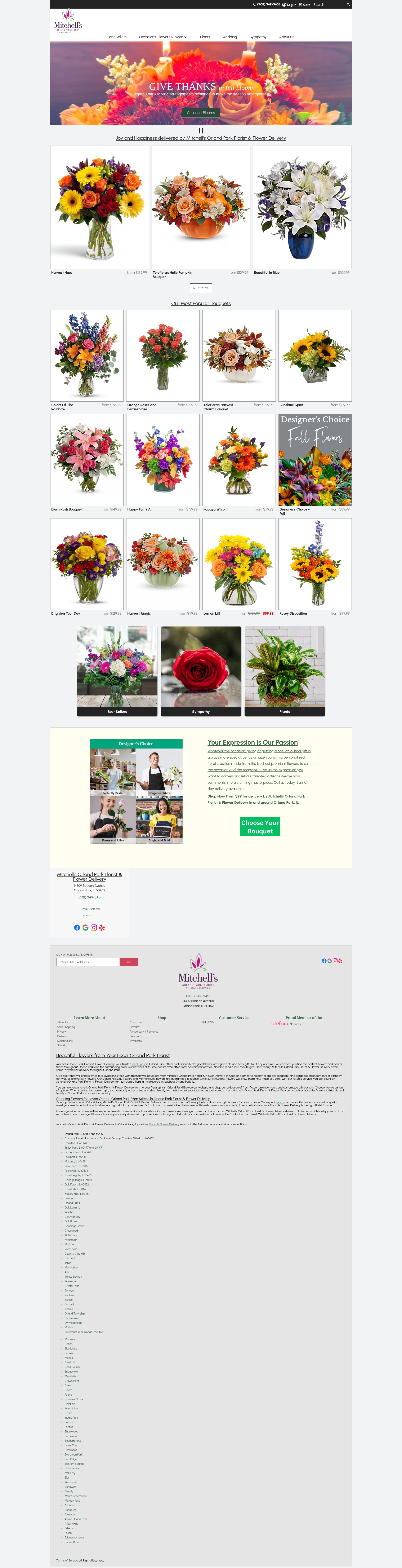 Screenshot of mitchellsfloral.com