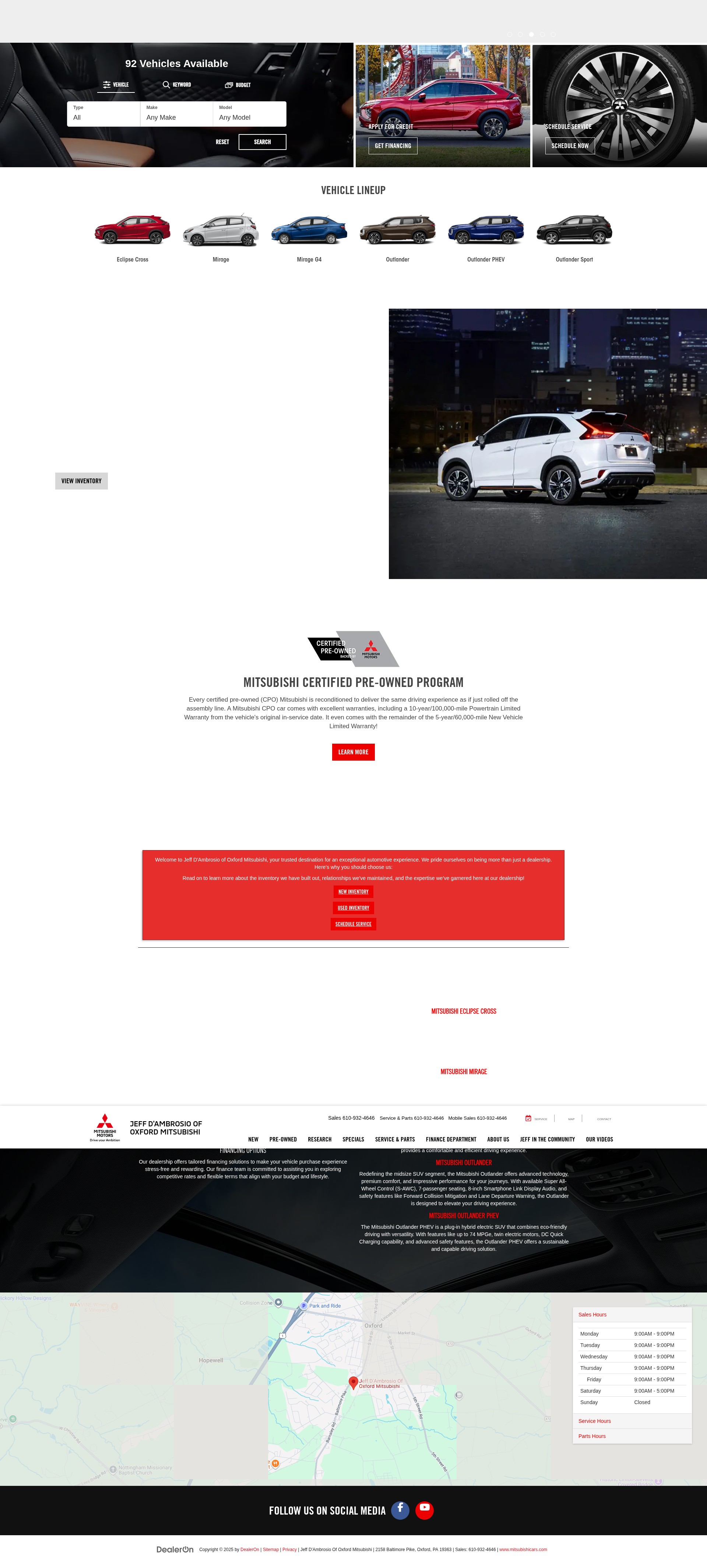 Screenshot of mitsubishiofoxford.com