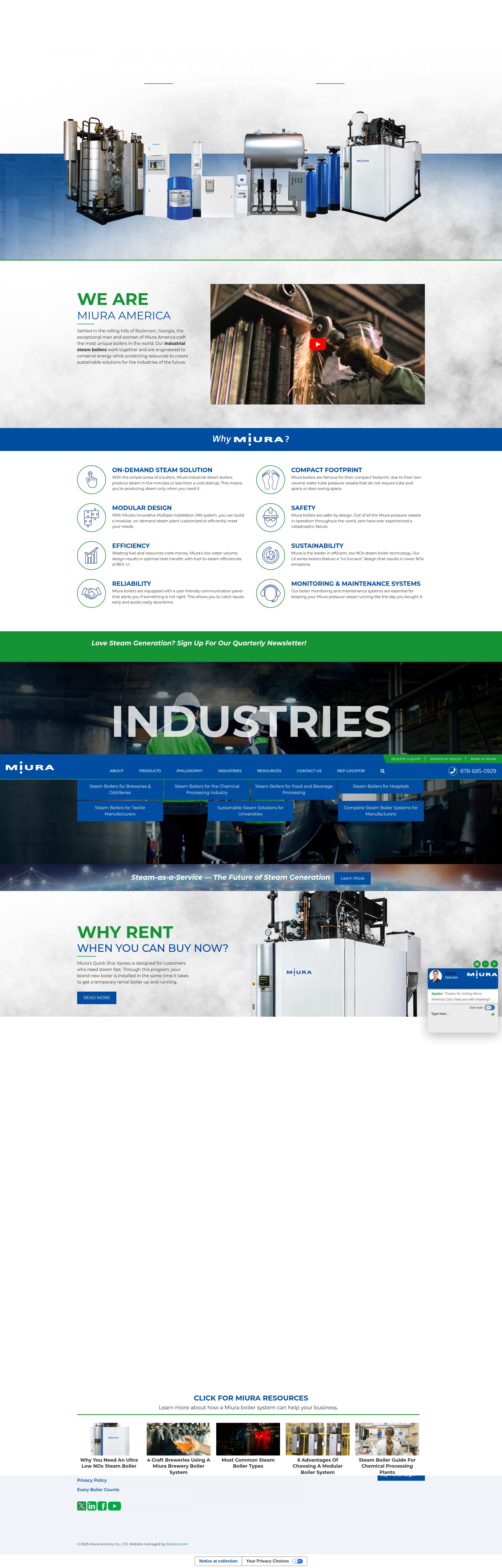 Screenshot of miuraboiler.com