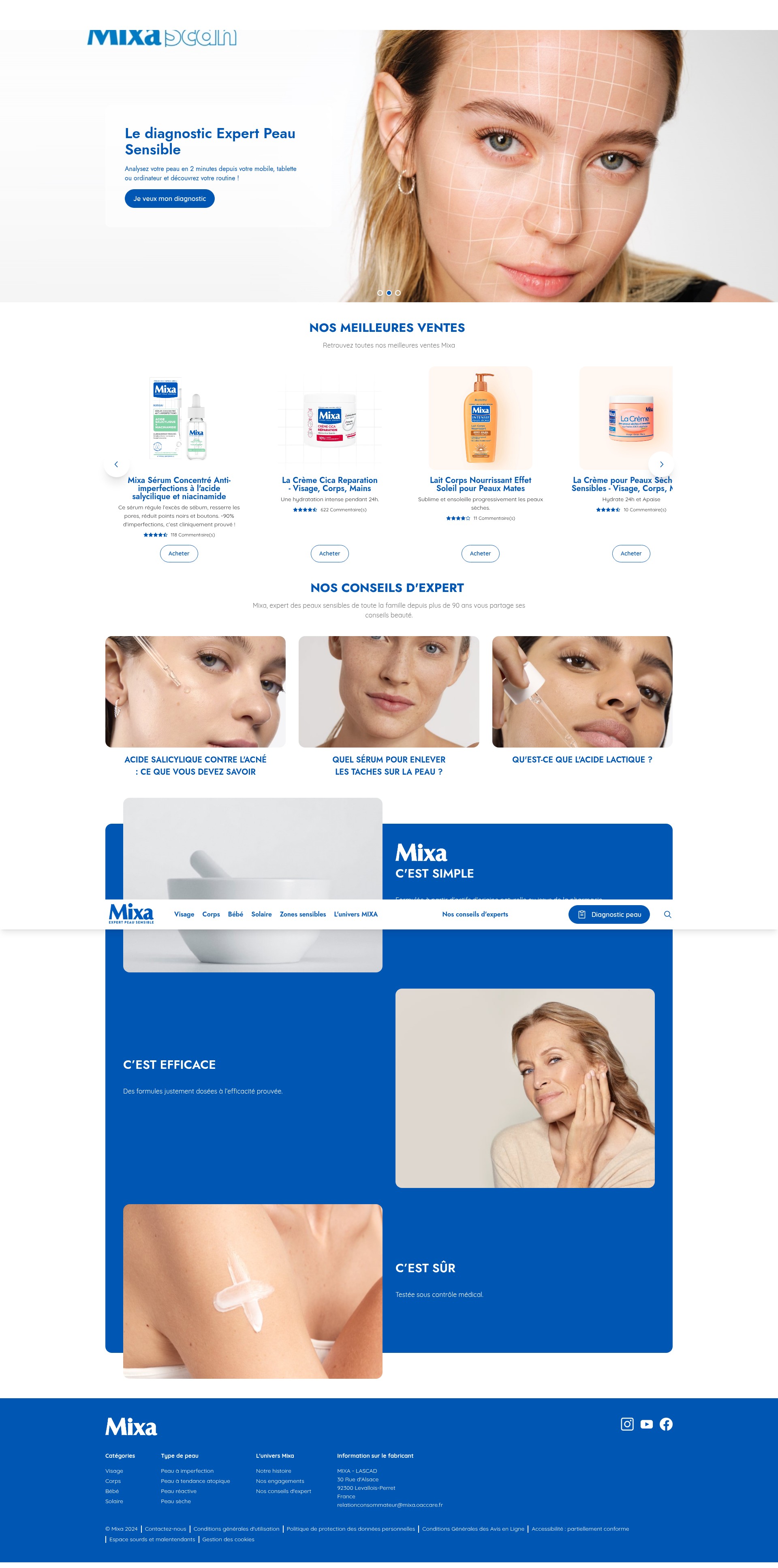 Screenshot of mixa.fr