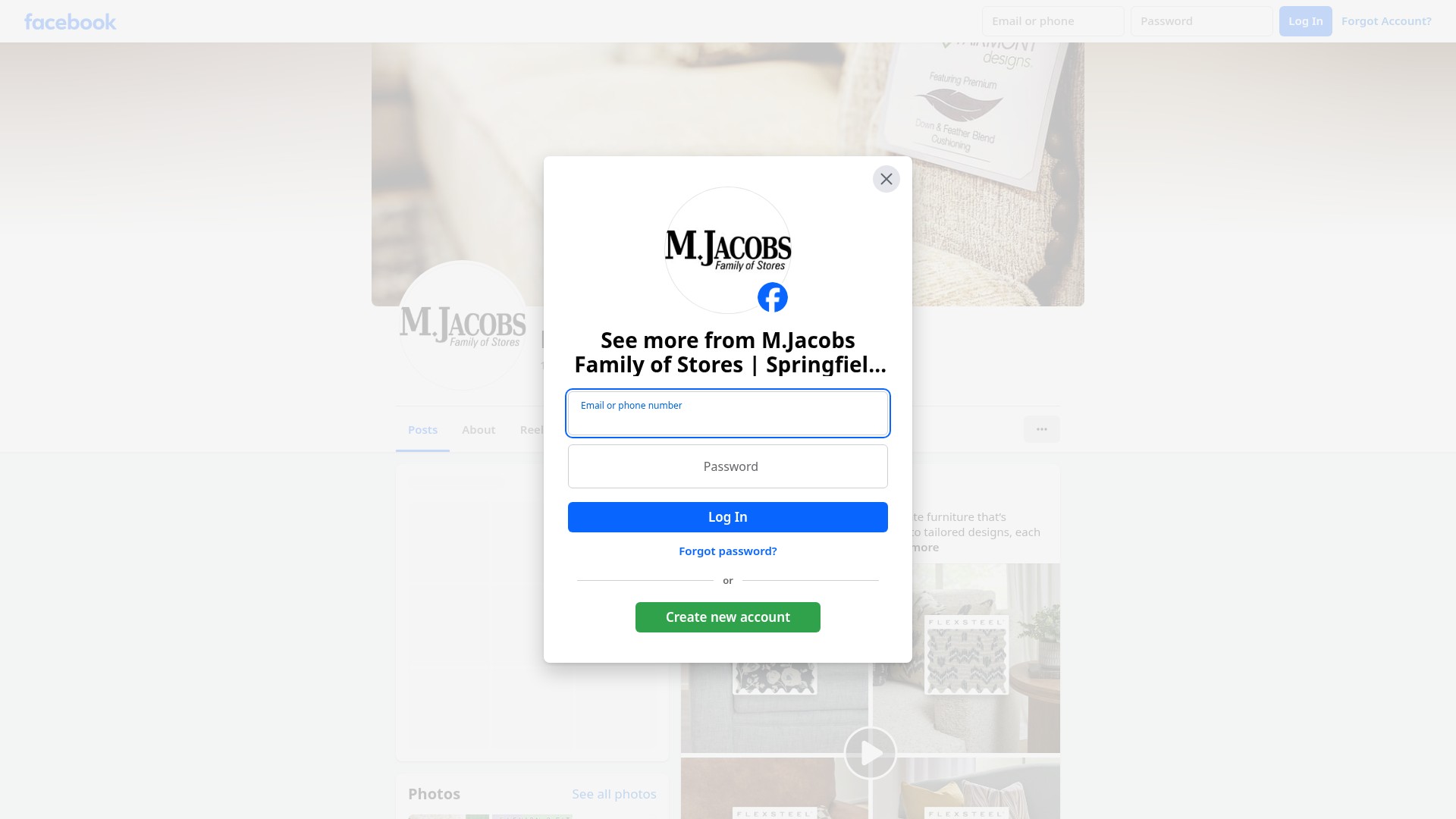 Screenshot of mjacobsfurniture.com