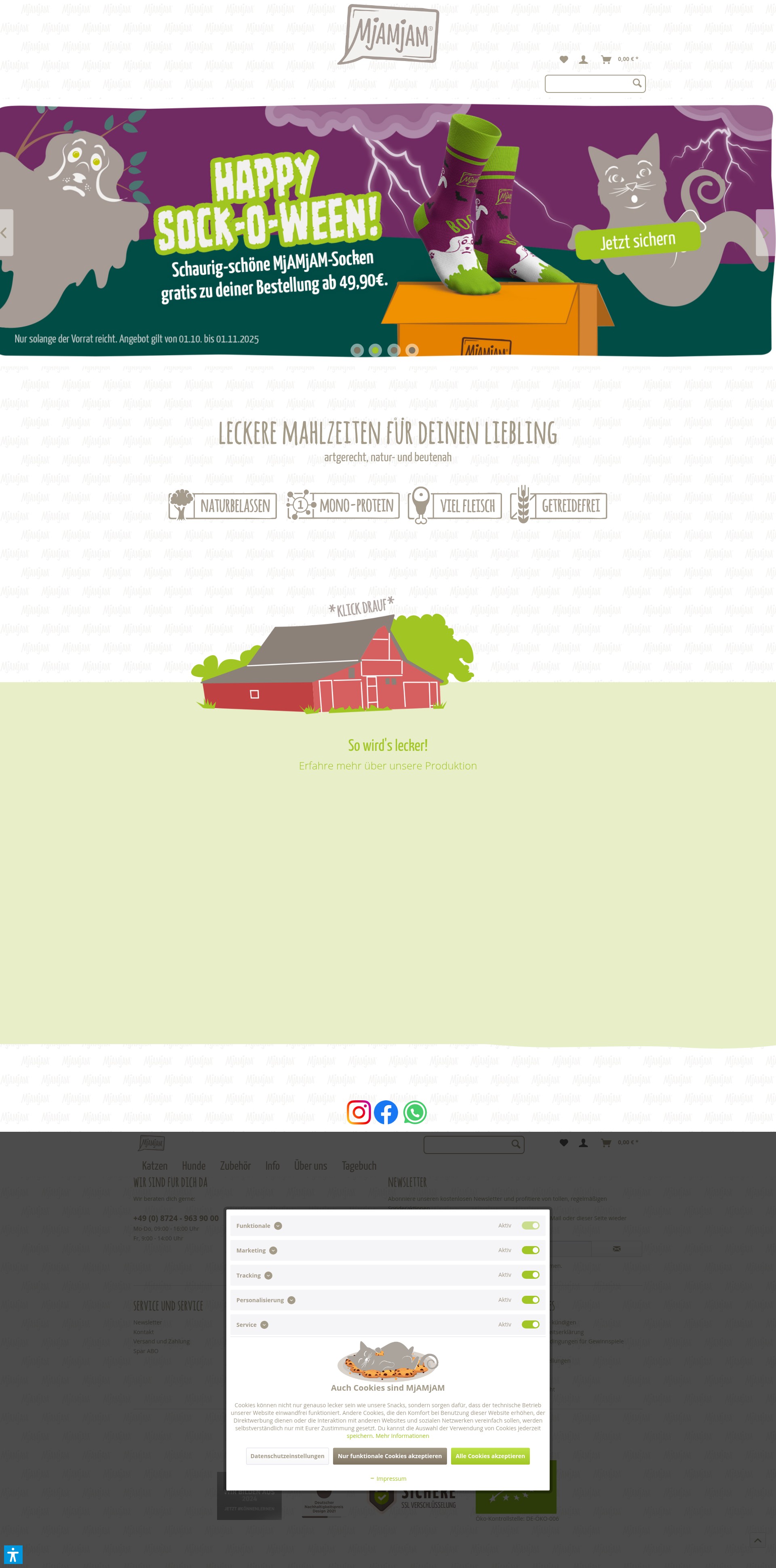 Screenshot of mjamjam-petfood.de