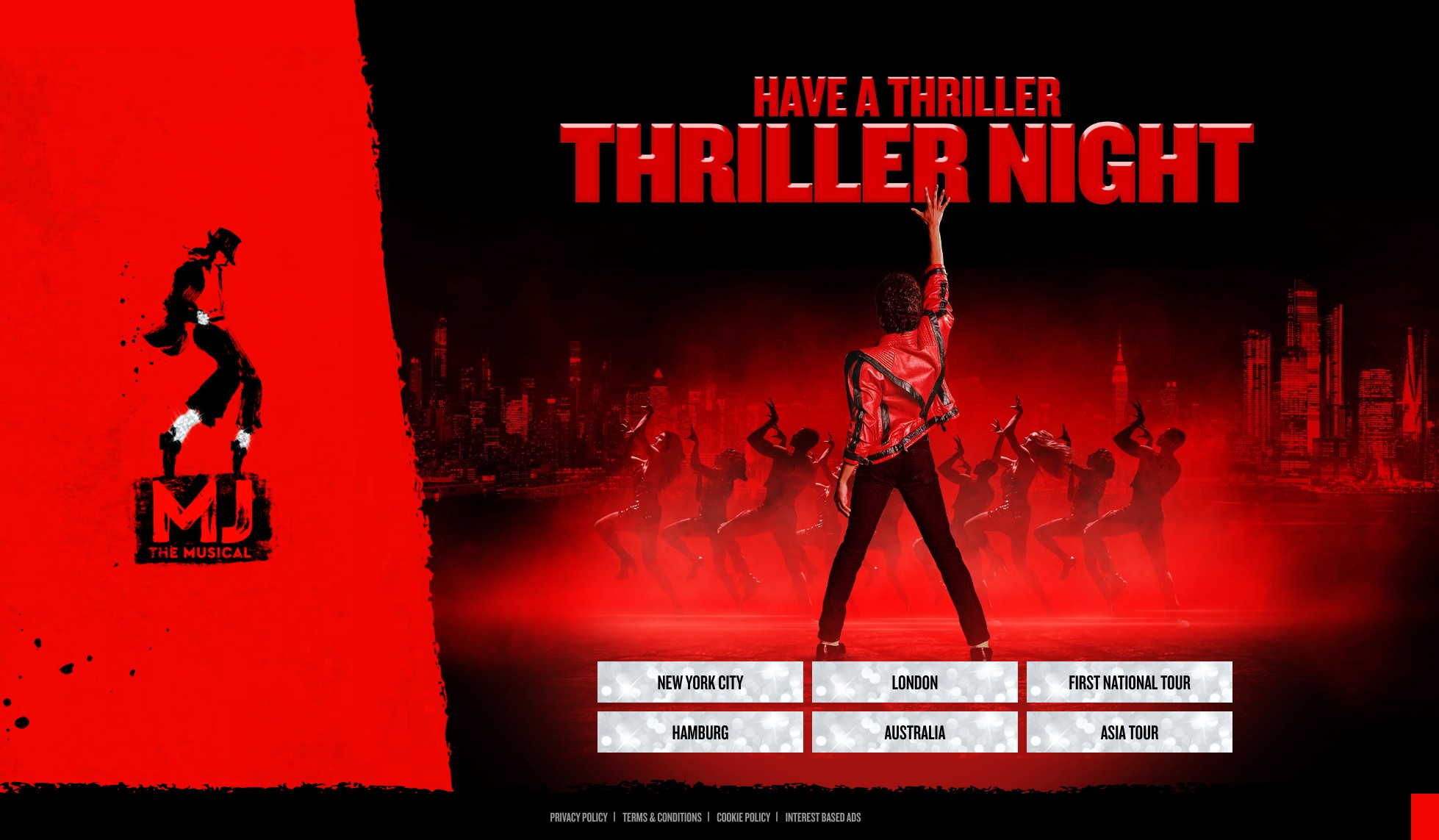 Screenshot of mjthemusical.com