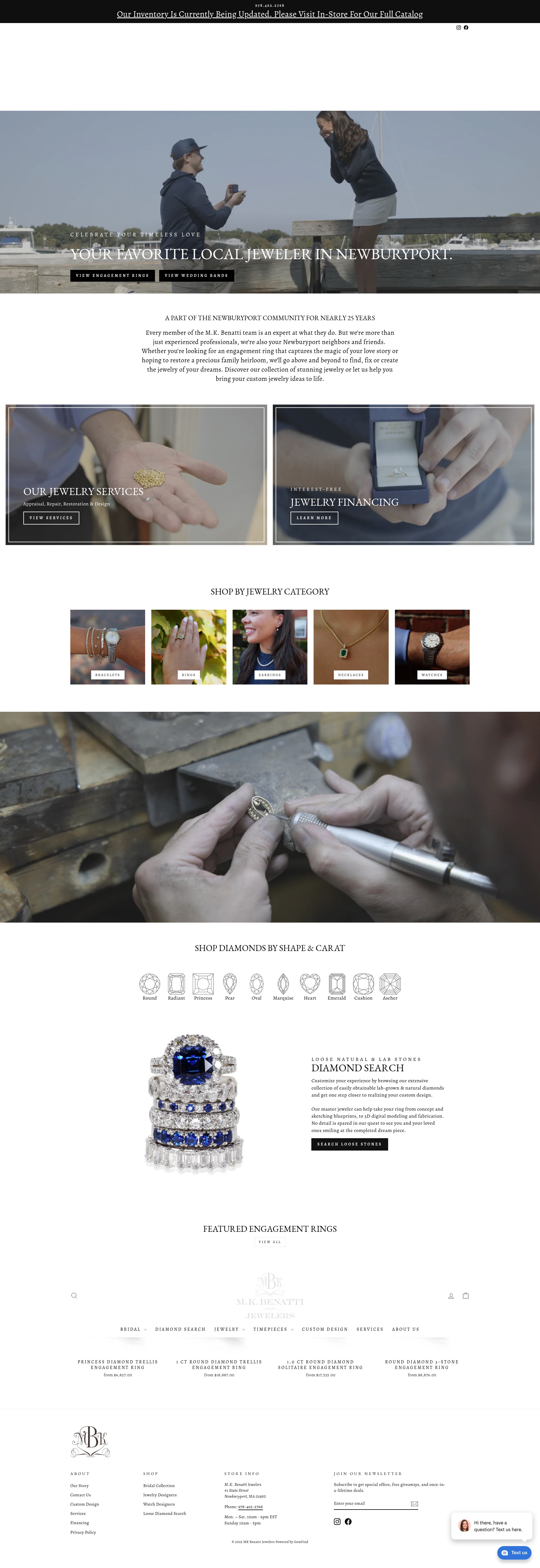 Screenshot of mkbenattijewelers.com