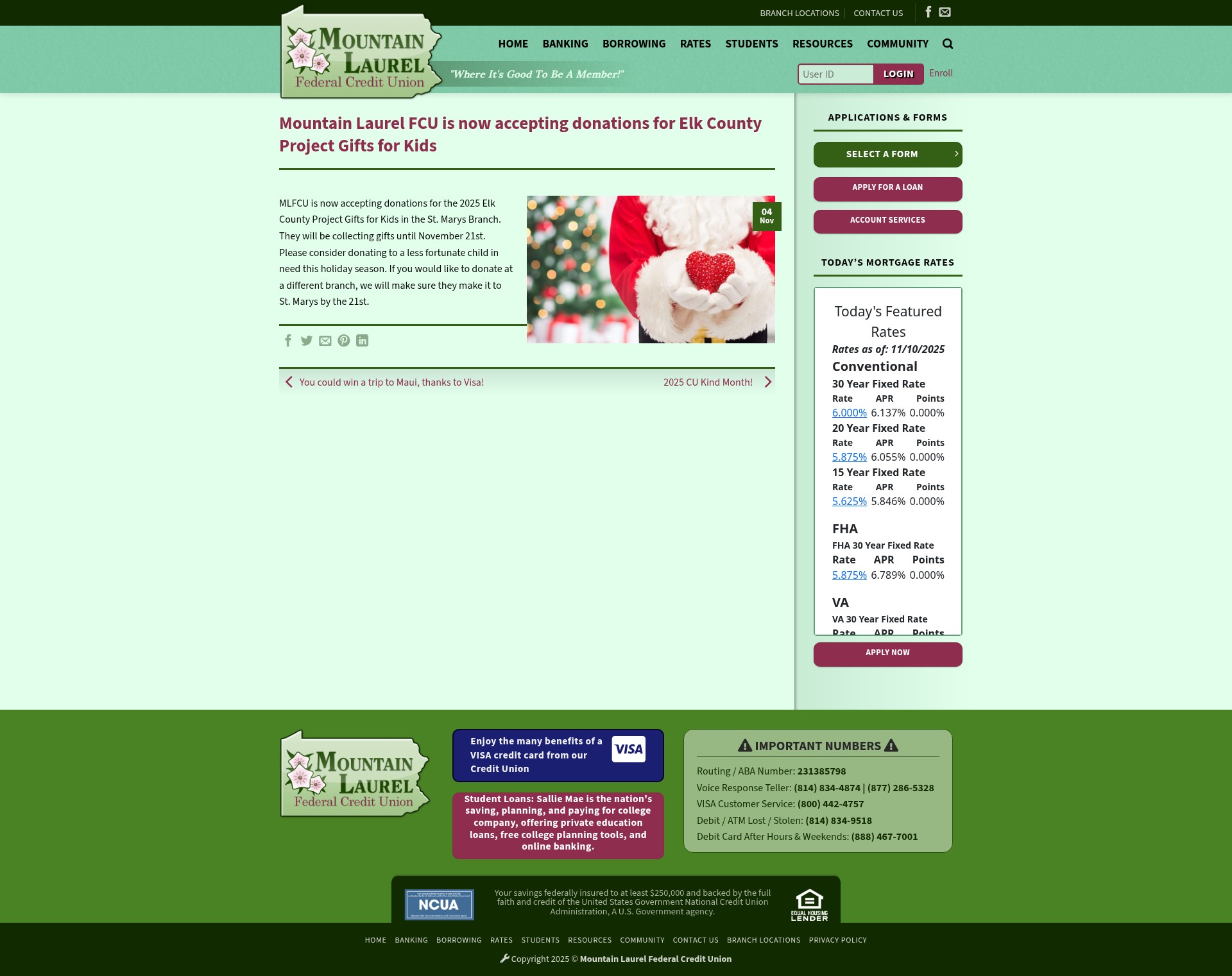 Screenshot of mlfcu.net