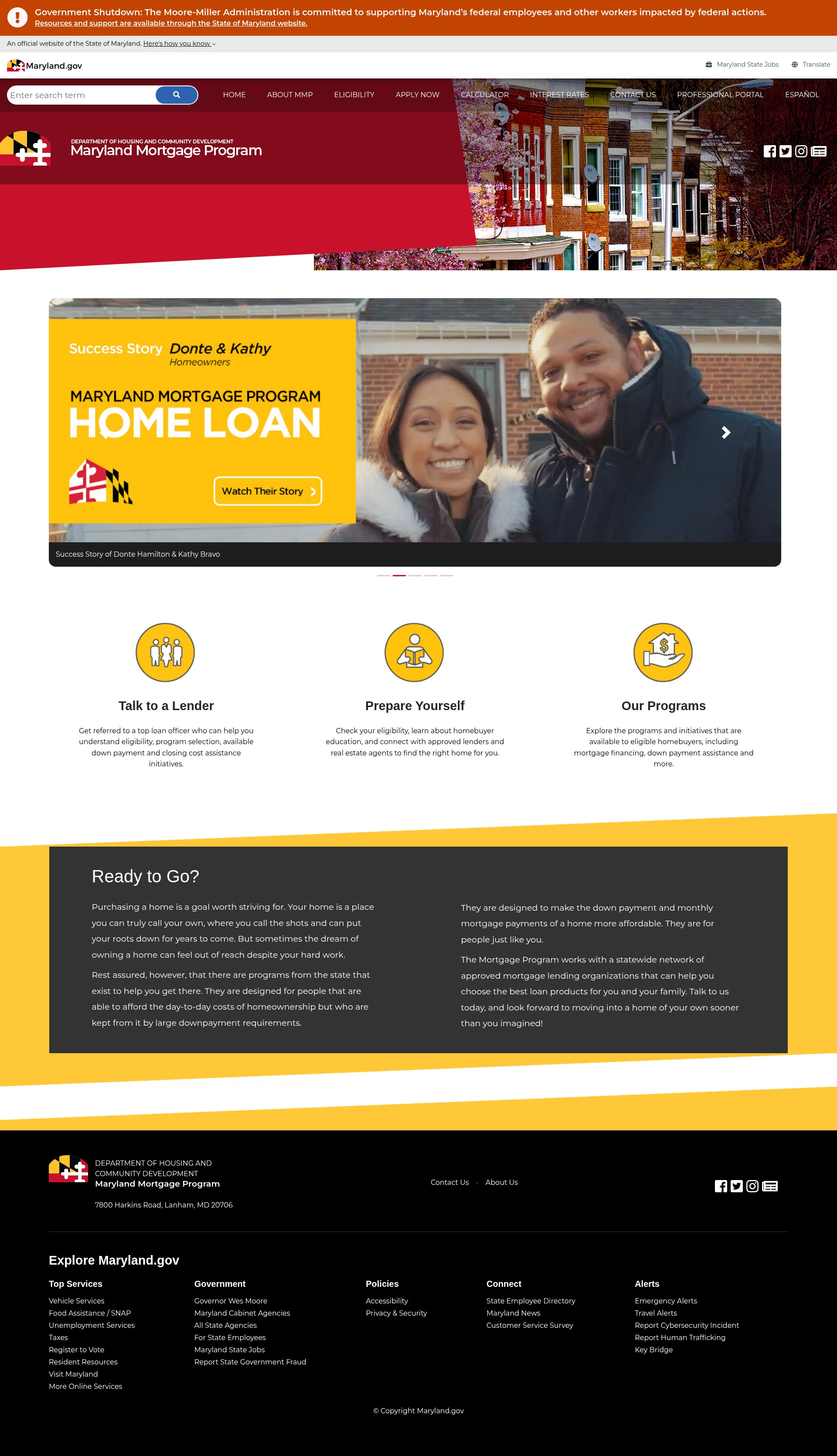 Screenshot of mmp.maryland.gov