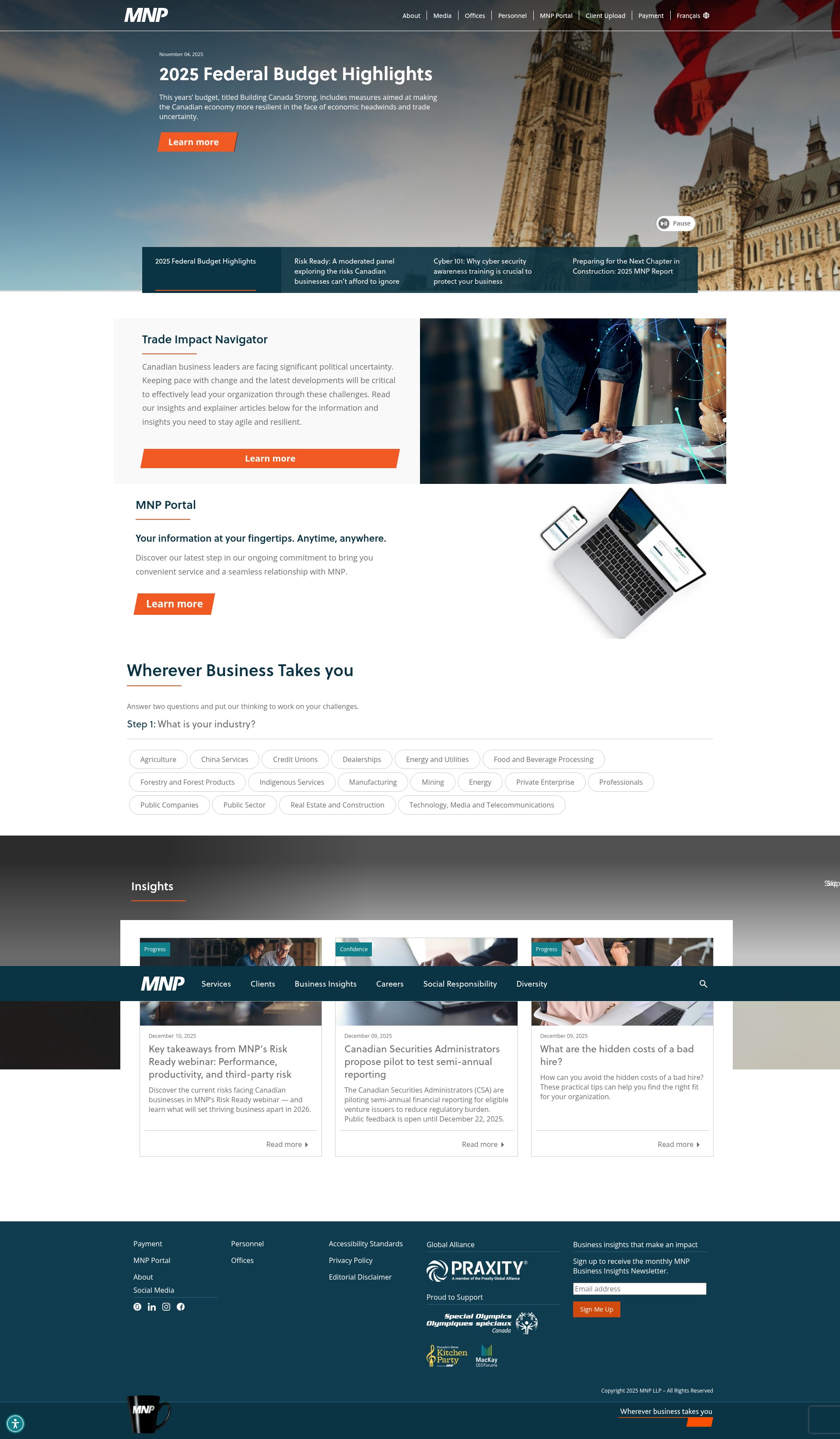 Screenshot of mnp.ca