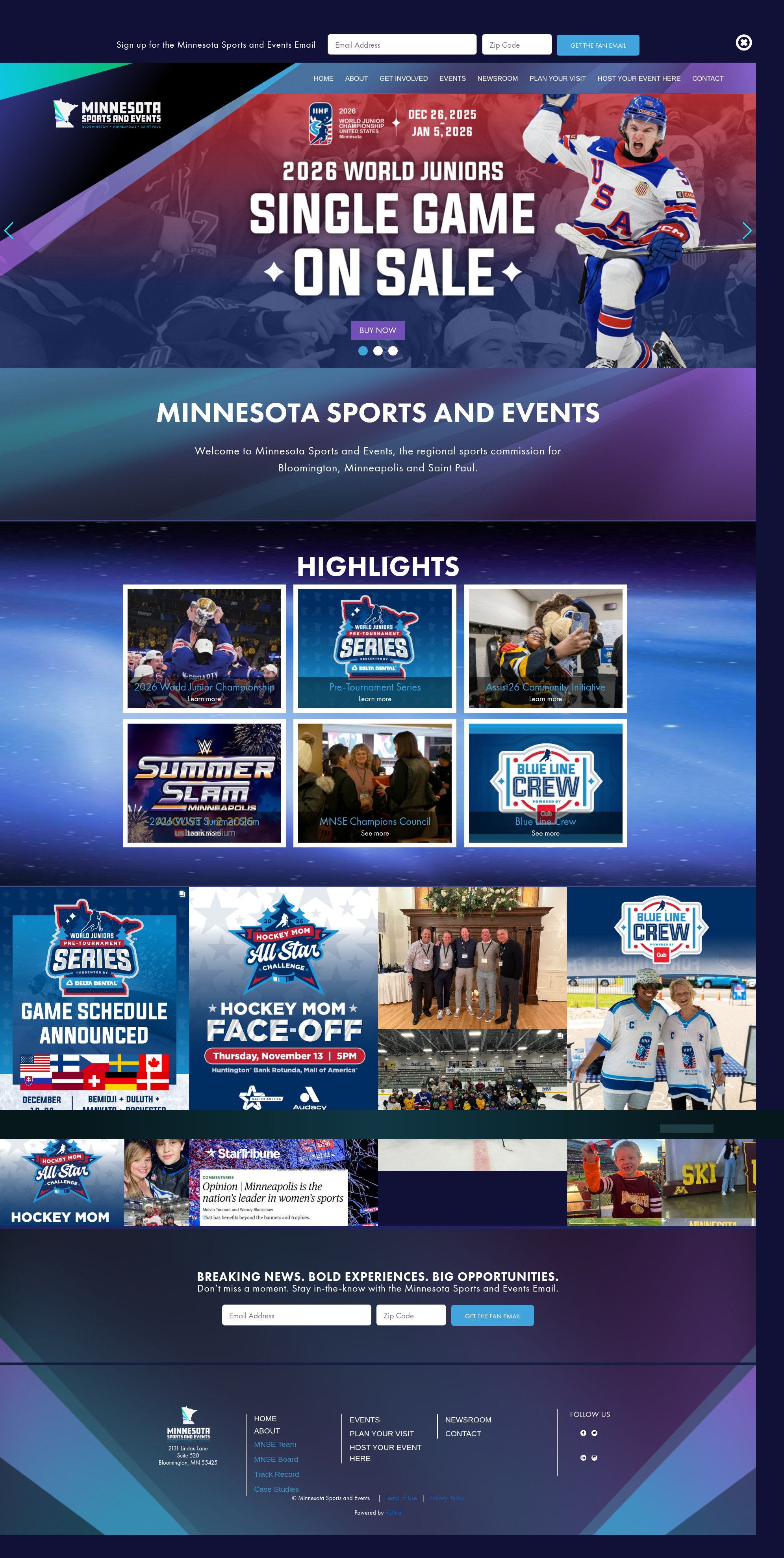Screenshot of mnsportsandevents.org
