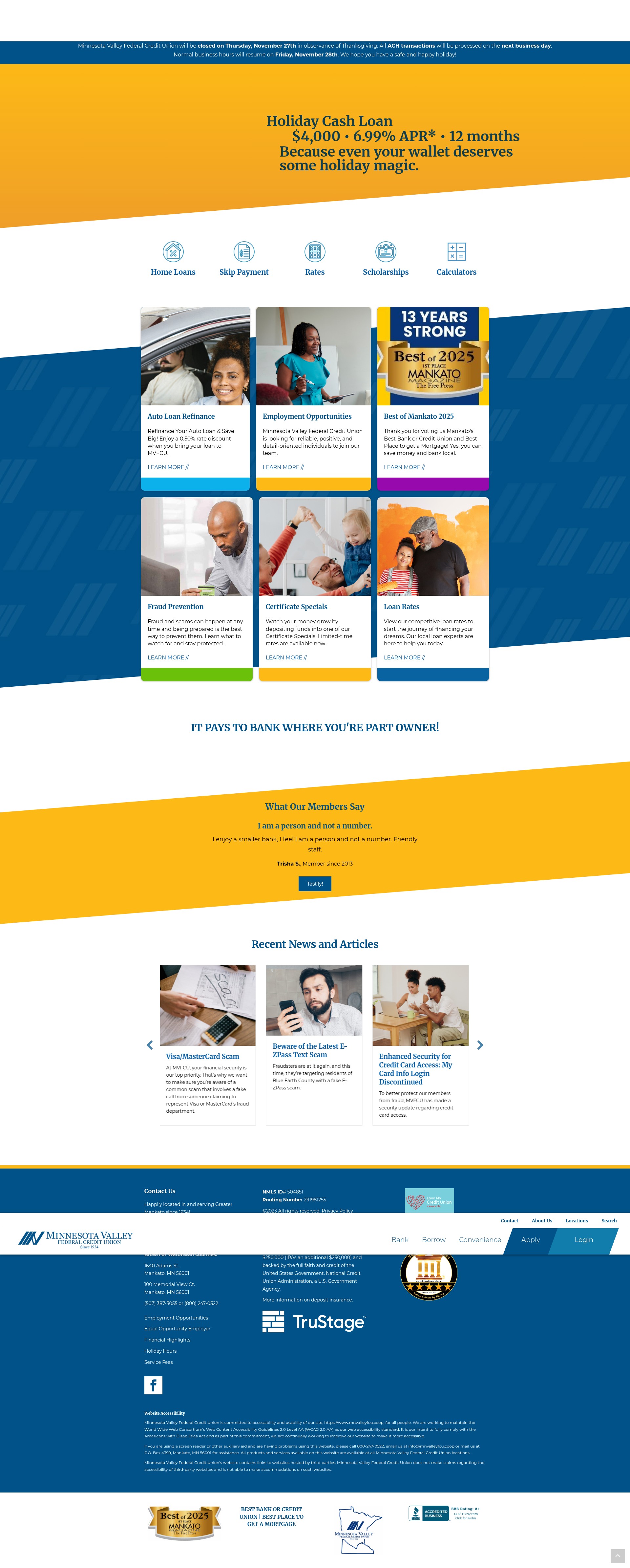 Screenshot of mnvalleyfcu.coop