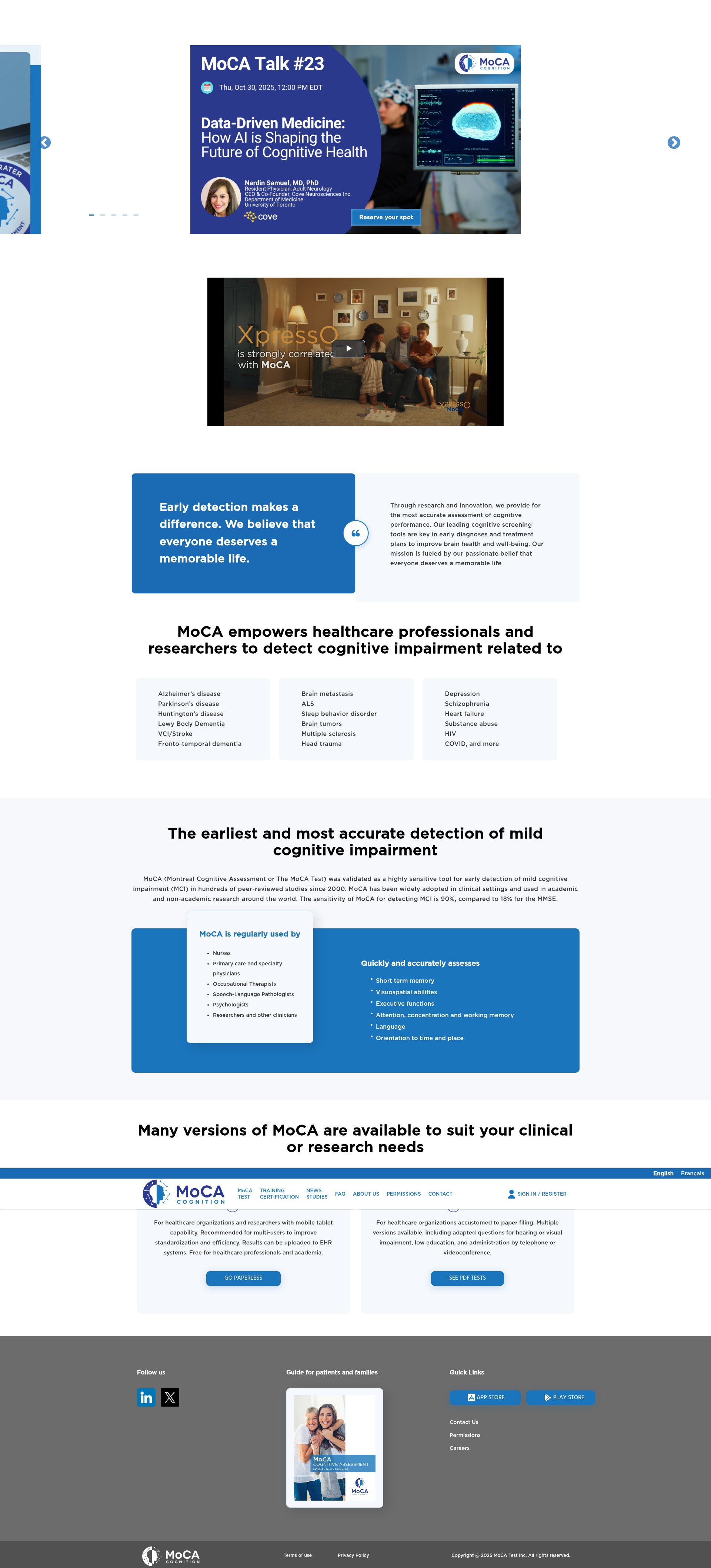 Screenshot of mocacognition.com