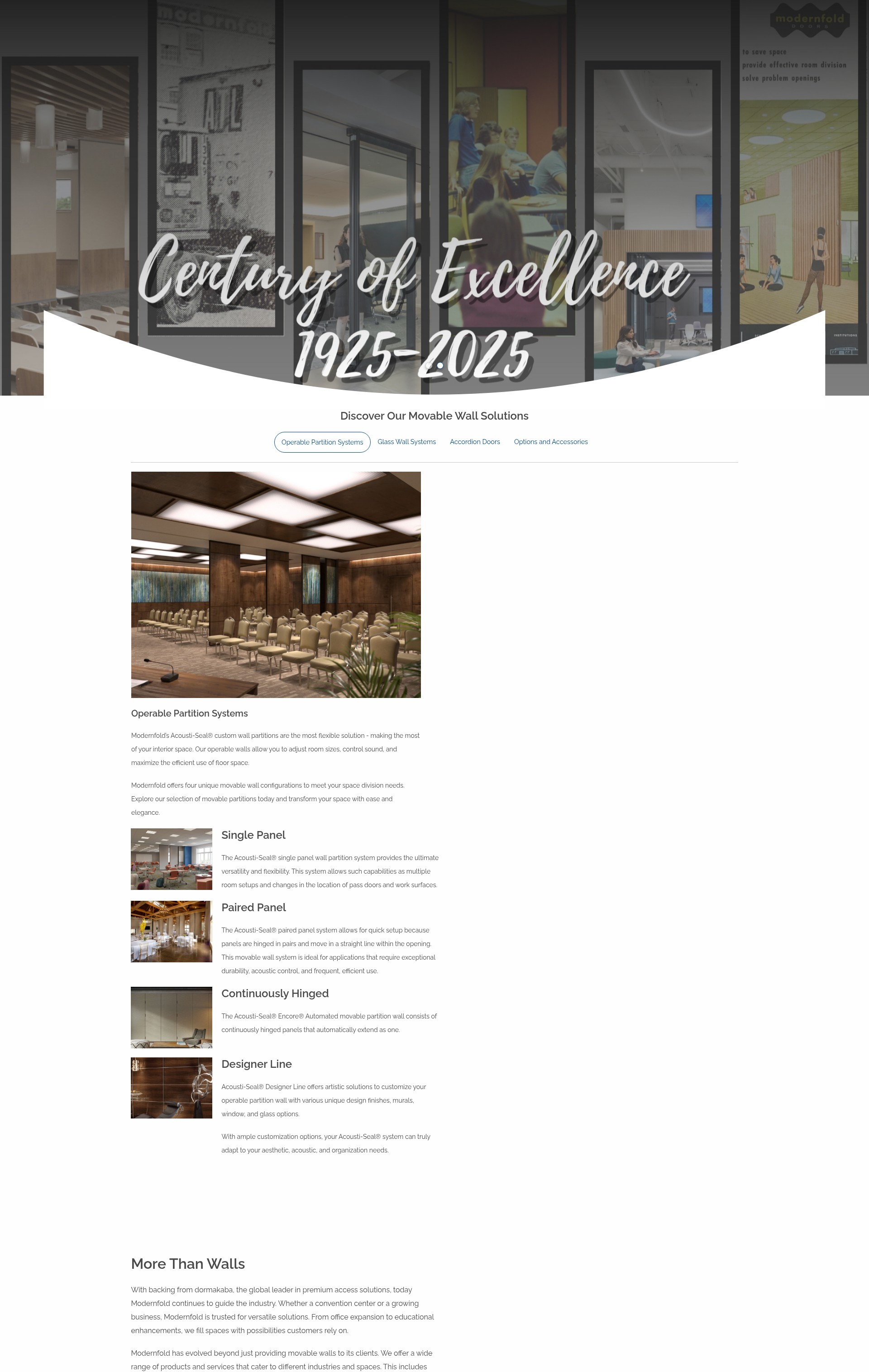 Screenshot of modernfold.com
