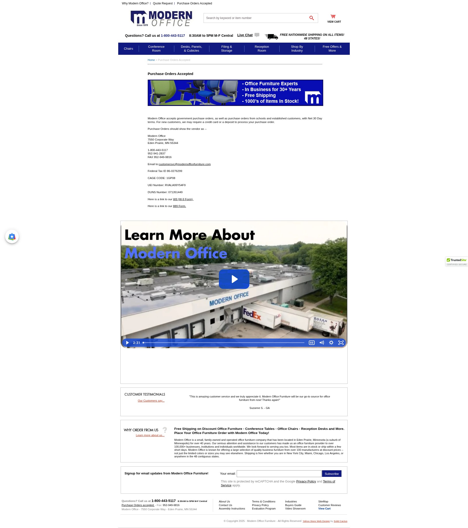 Screenshot of modernofficefurniture.com