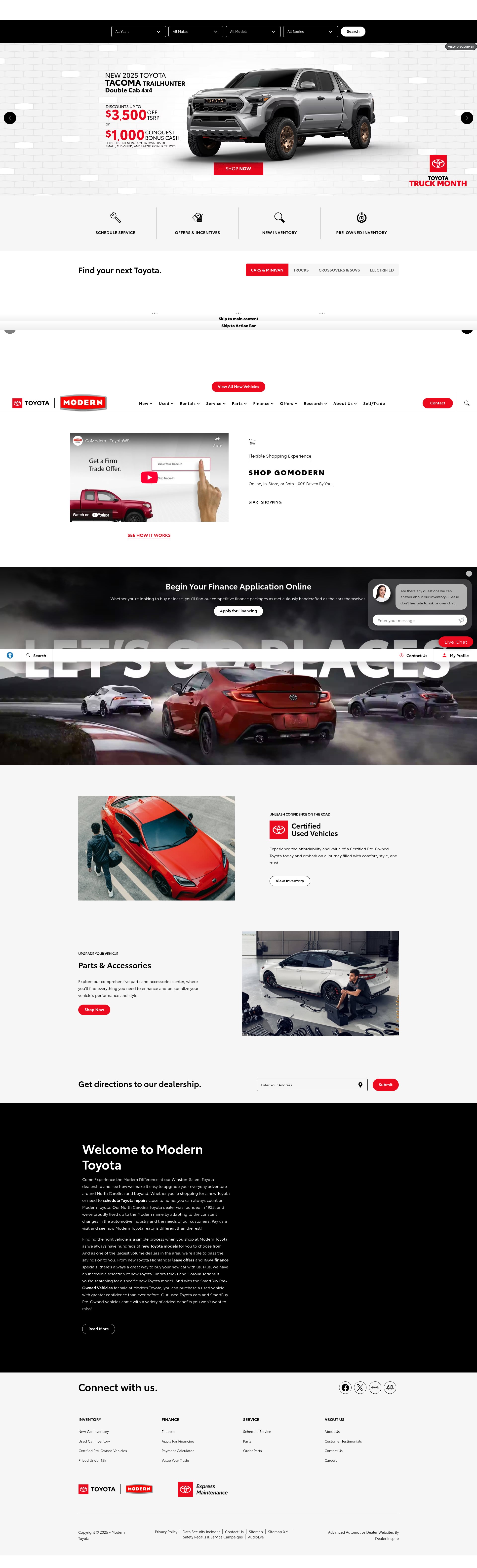 Screenshot of moderntoyota.com