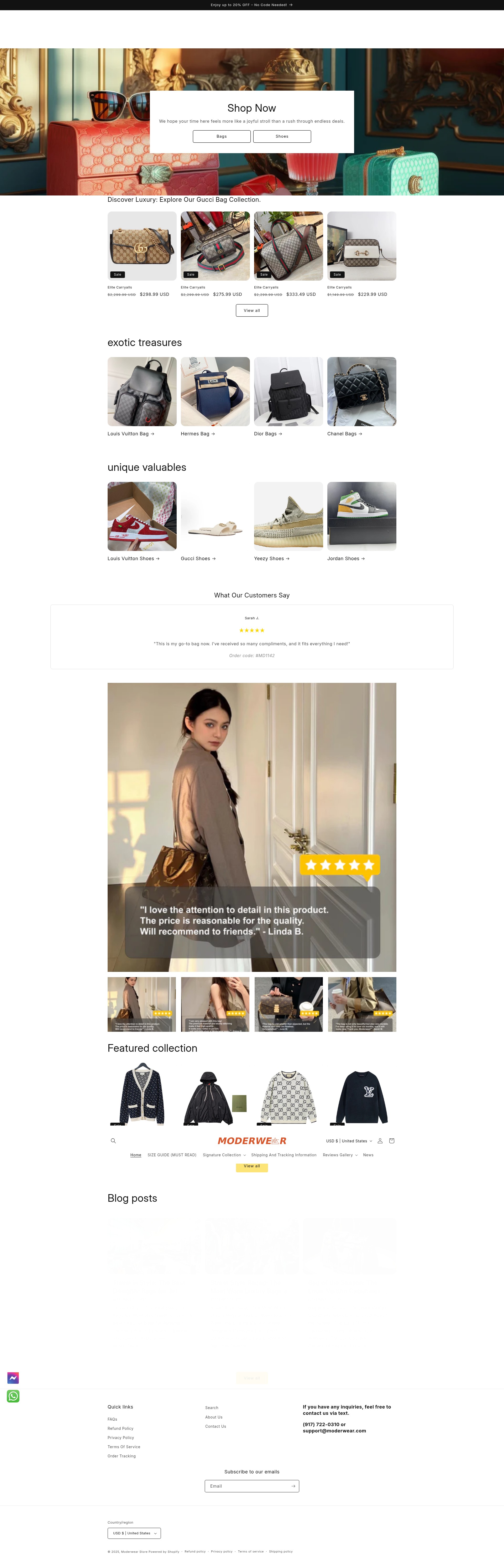 Screenshot of moderwear.com