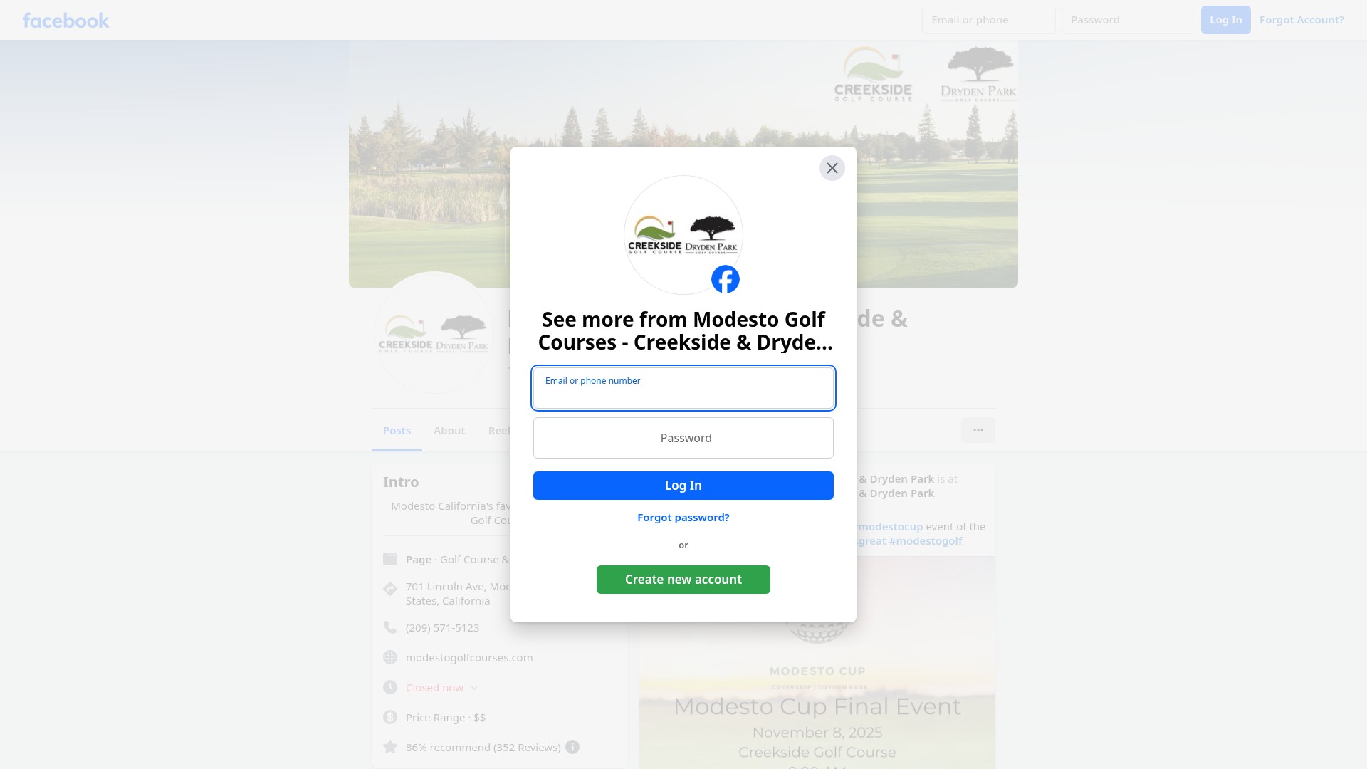 Screenshot of modestogolfcourses.com