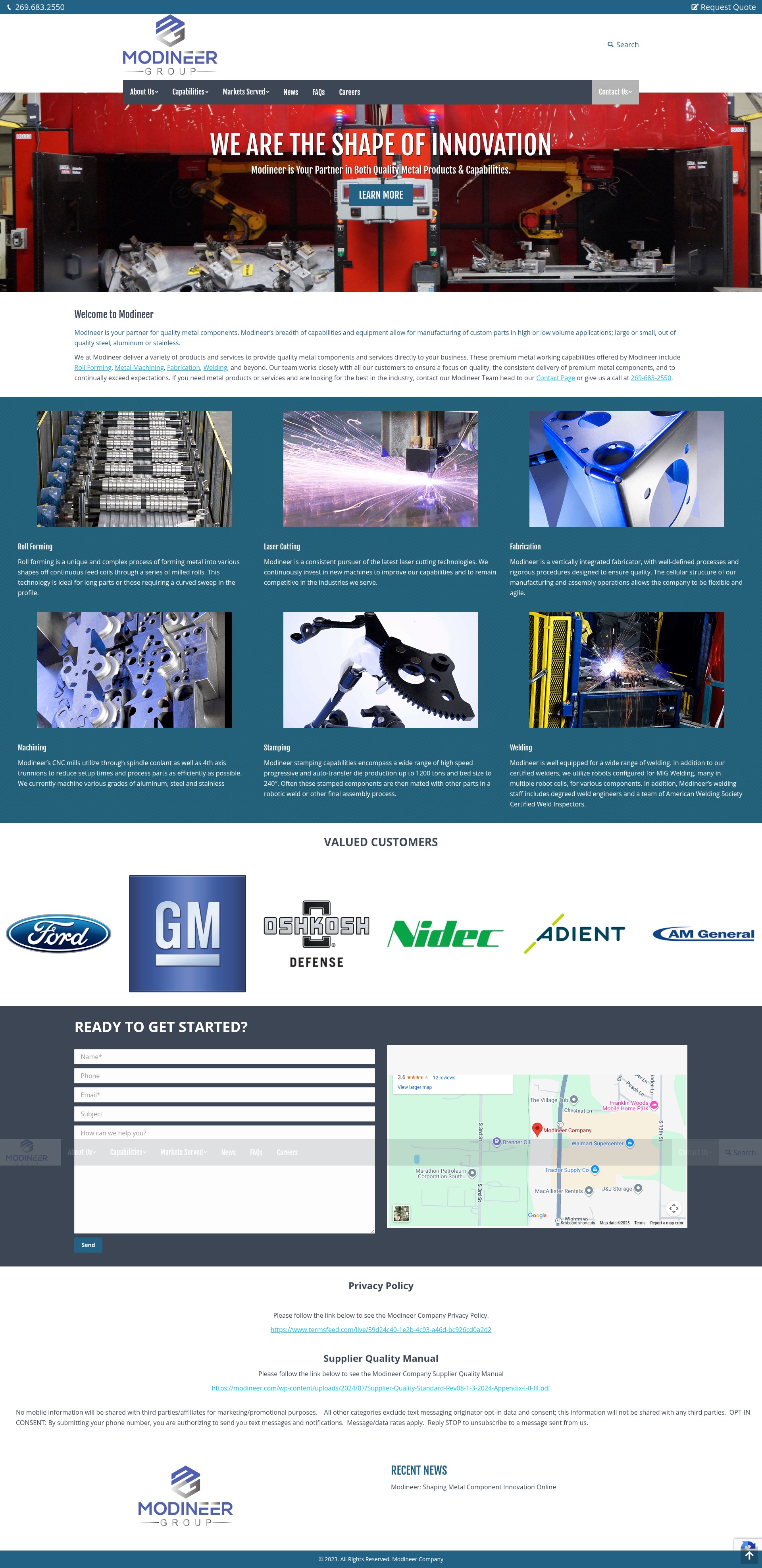 Screenshot of modineer.com