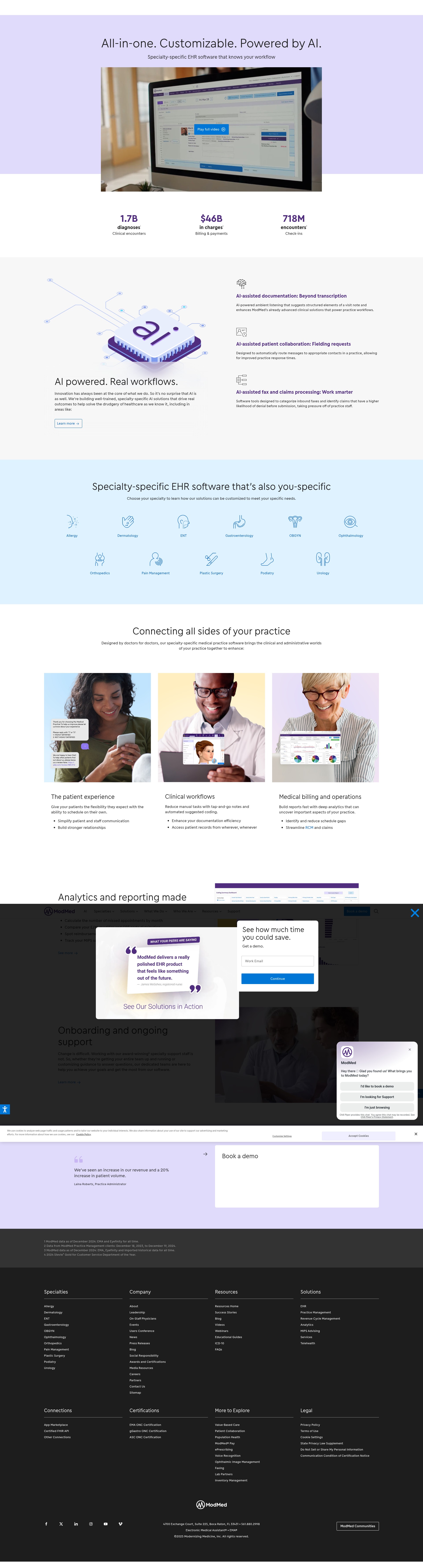 Screenshot of modmed.com