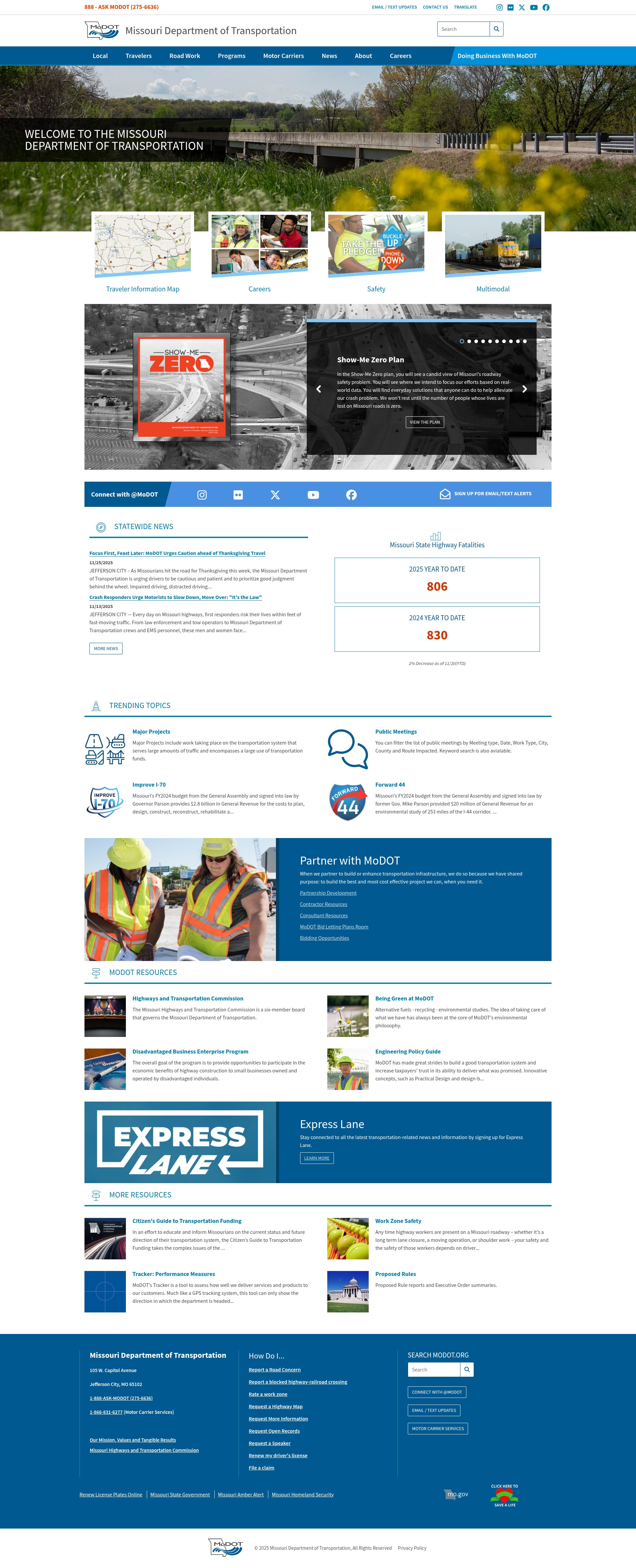 Screenshot of modot.org