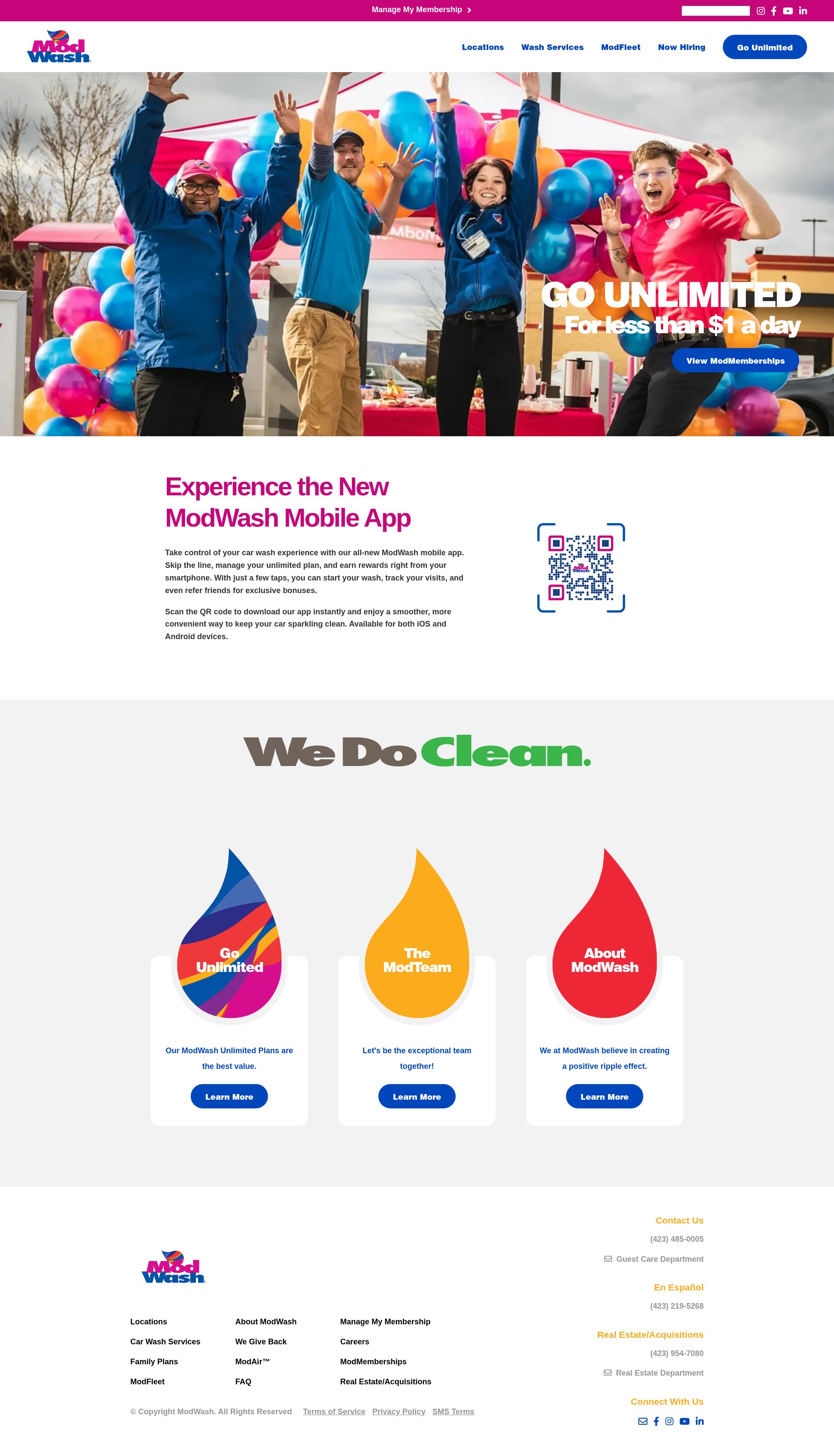 Screenshot of modwash.com