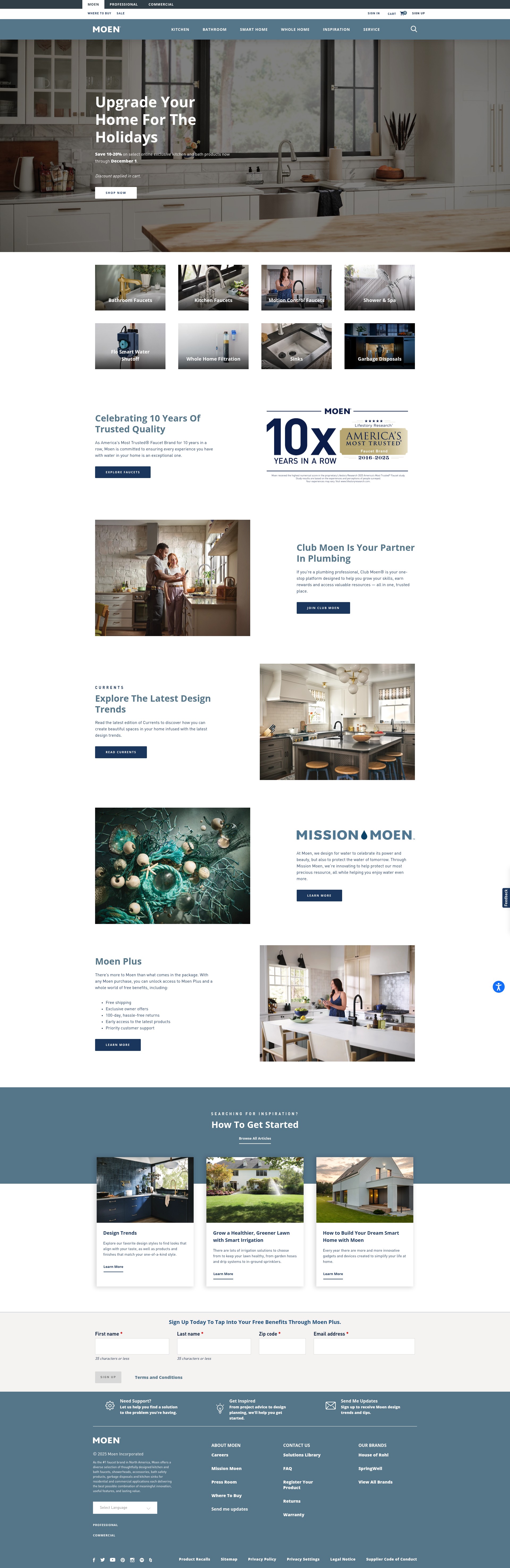 Screenshot of moen.com