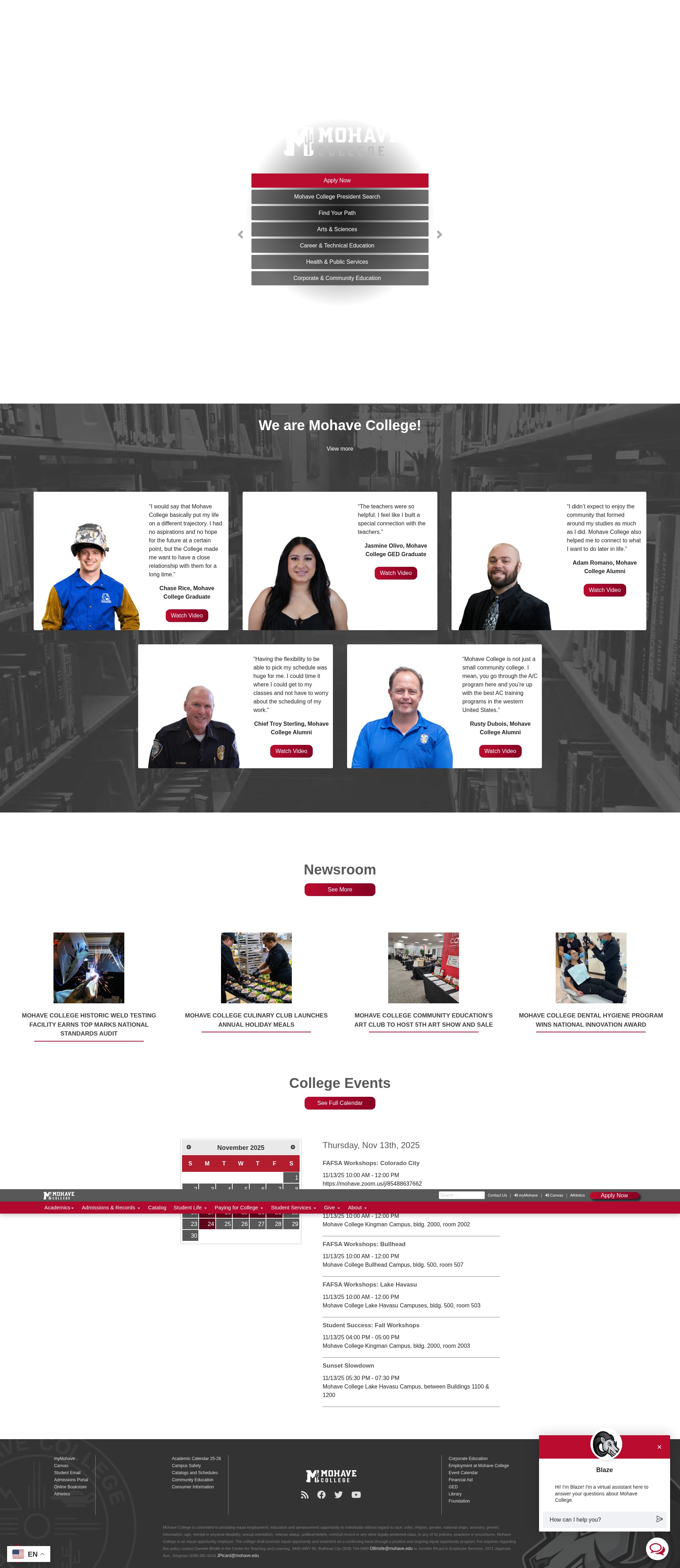 Screenshot of mohave.edu