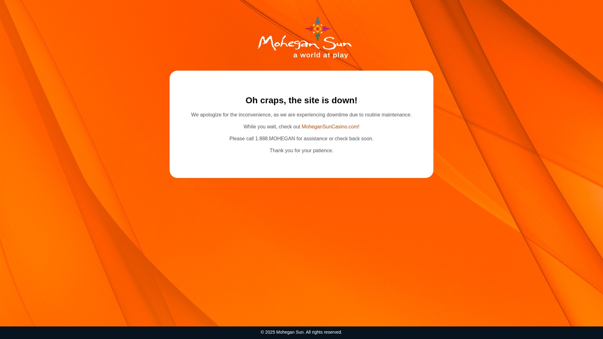 Screenshot of mohegansun.com