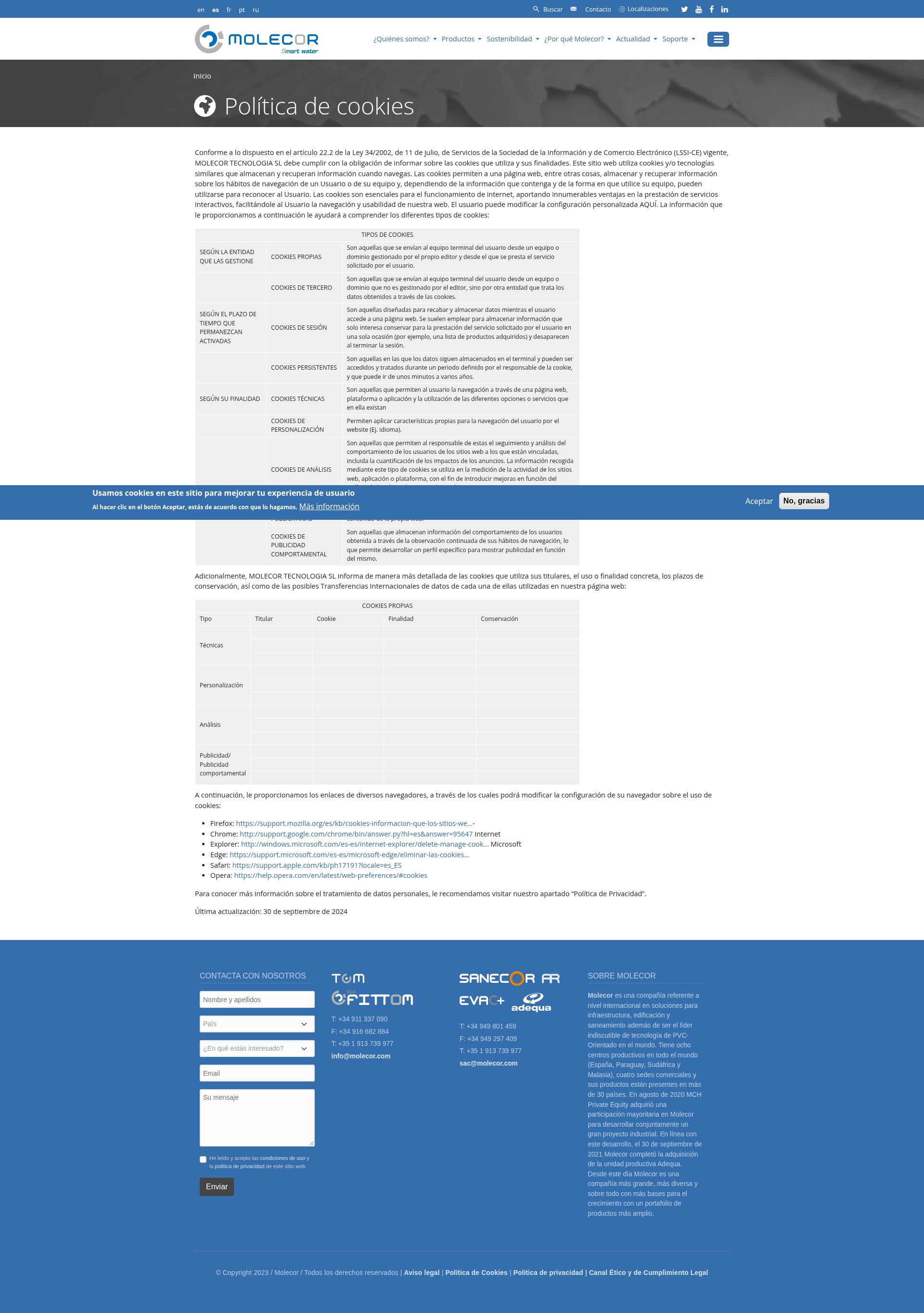 Screenshot of molecor.com