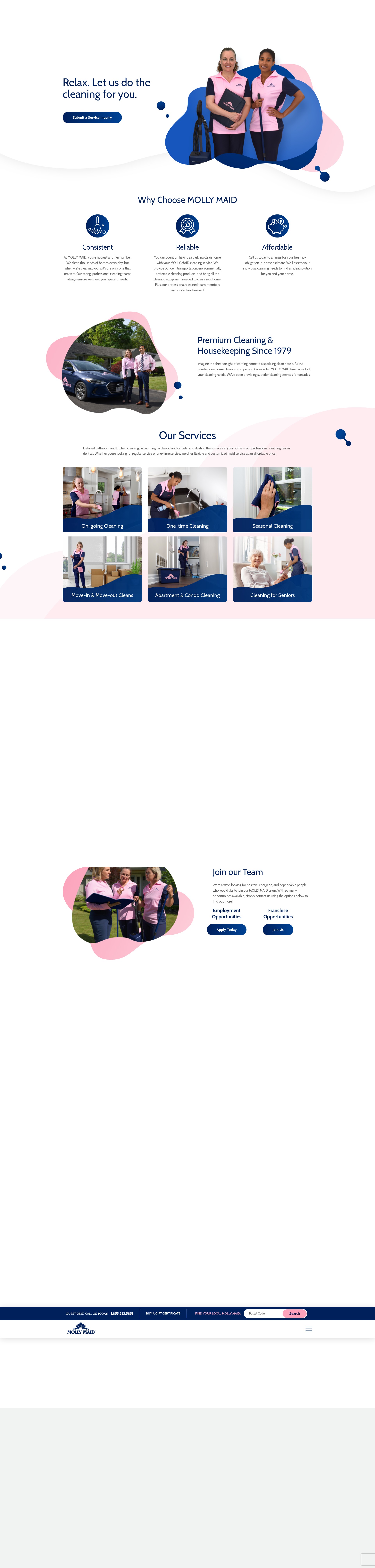 Screenshot of mollymaid.ca