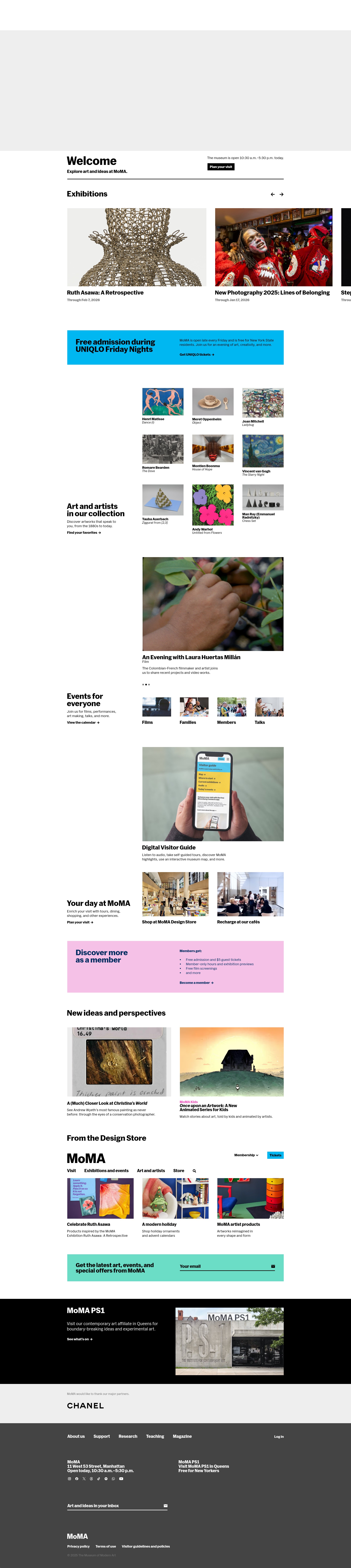 Screenshot of moma.org