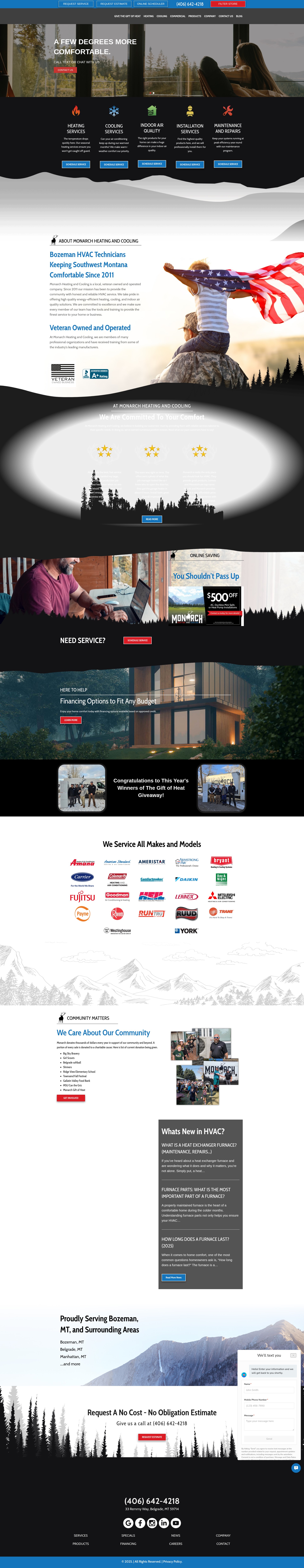Screenshot of monarchheatingandac.com