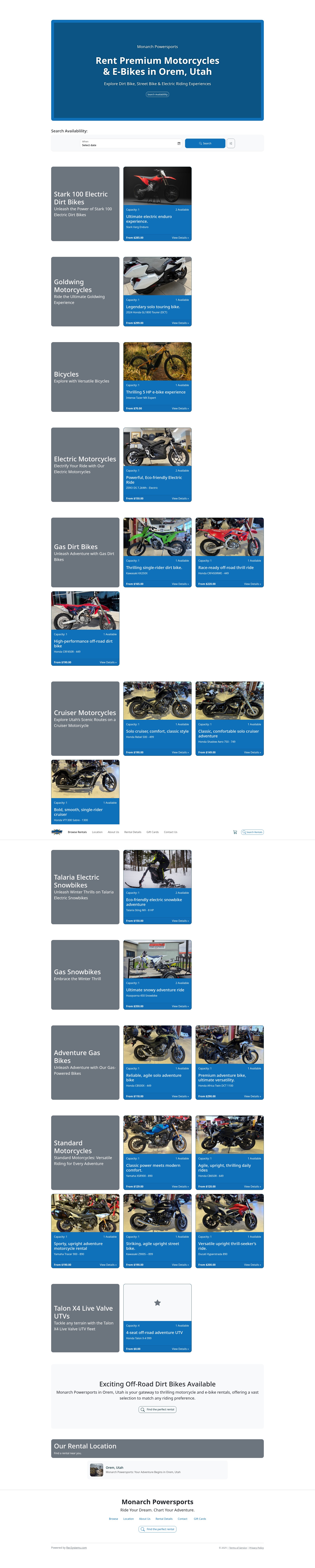 Screenshot of monarchpowersports.recsystems.com