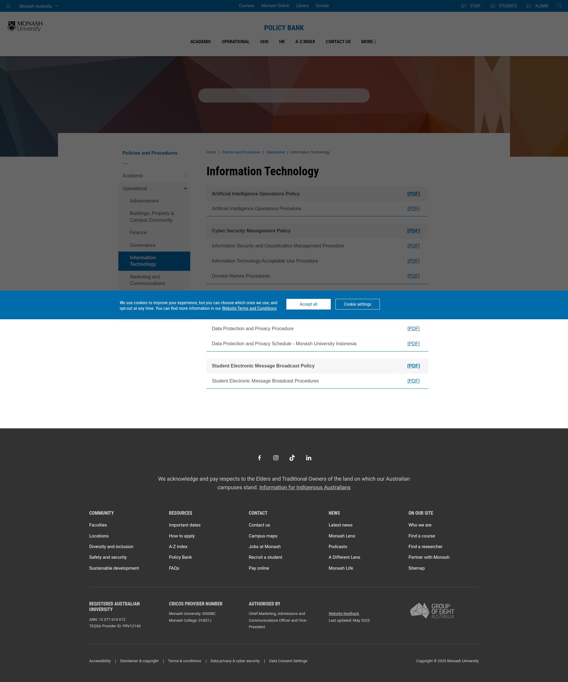 Screenshot of monash.az1.qualtrics.com