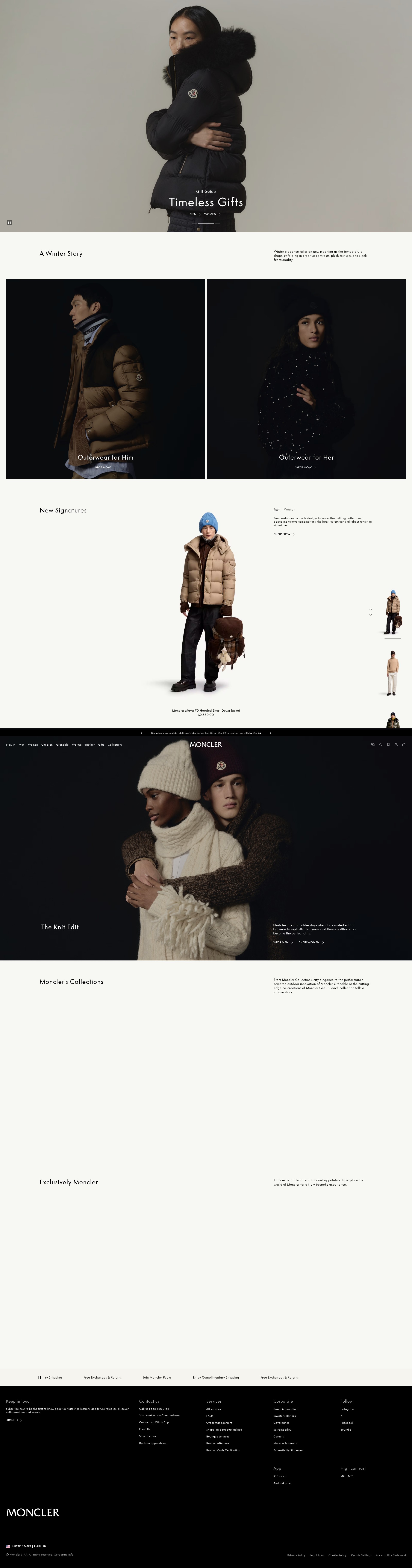 Screenshot of moncler.com