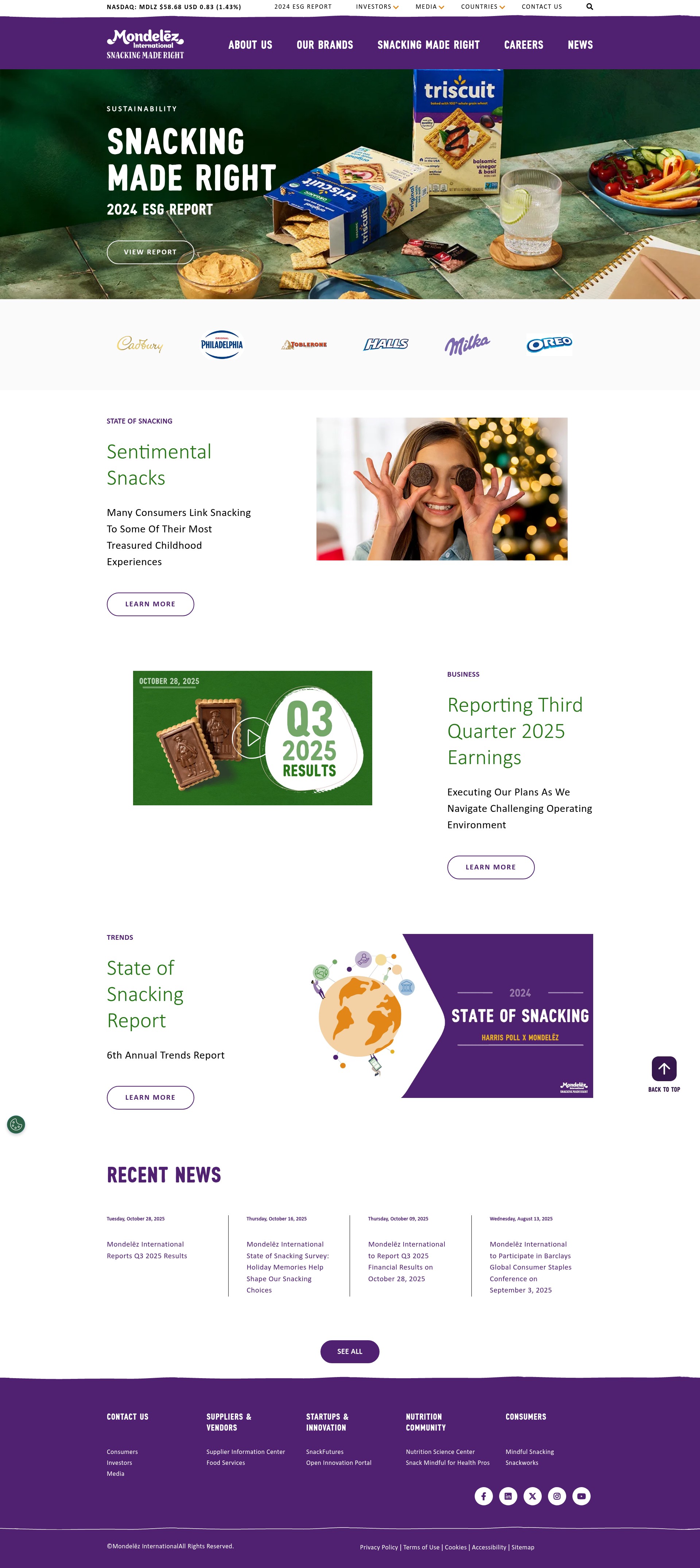 Screenshot of mondelezinternational.com