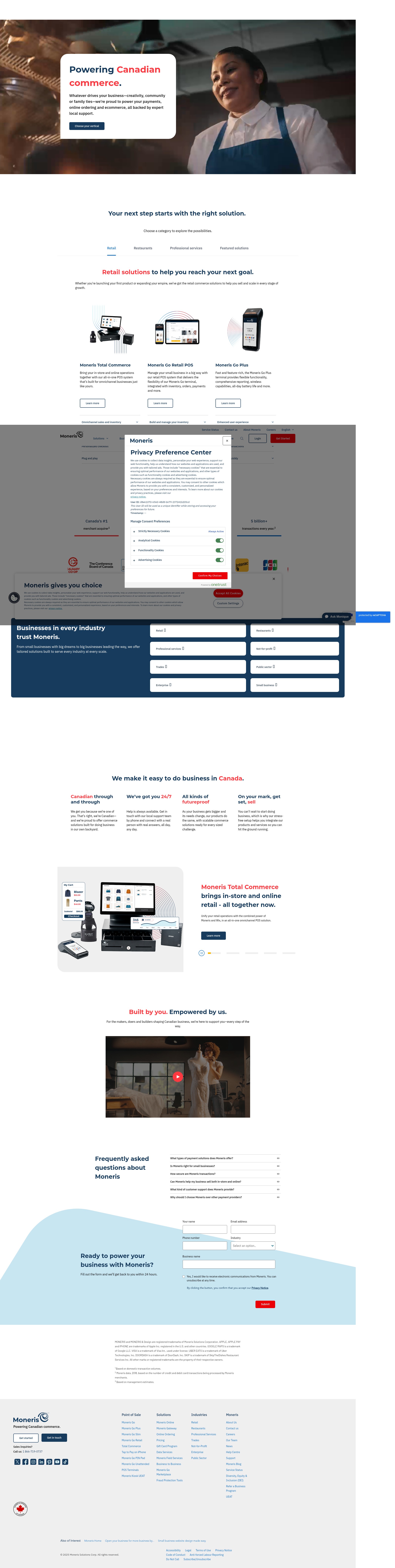 Screenshot of moneris.com