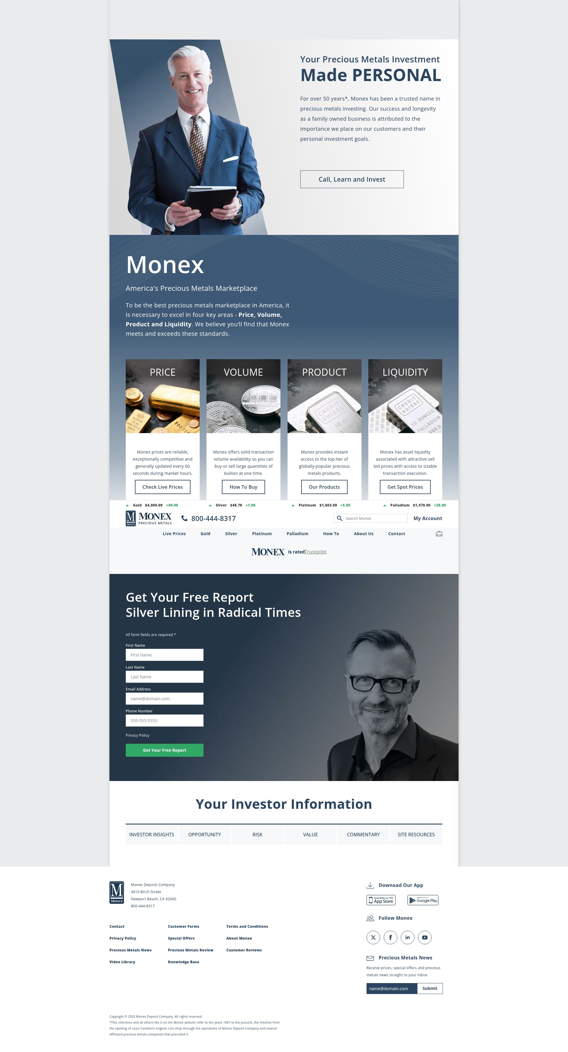 Screenshot of monex.com