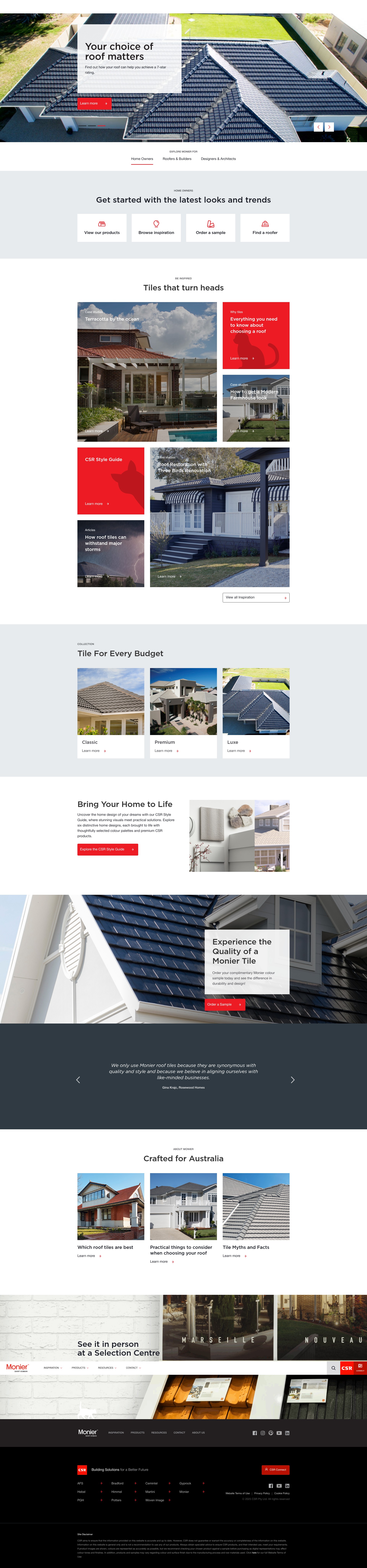 Screenshot of monier.com.au