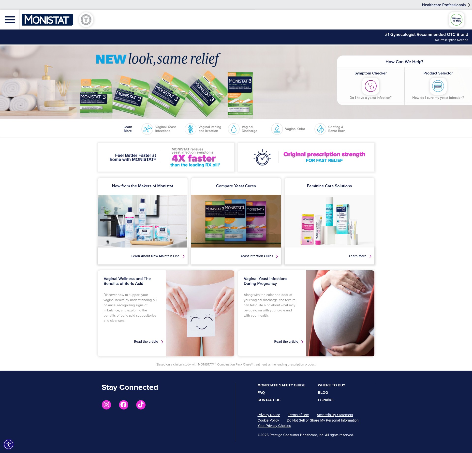Screenshot of monistat.com