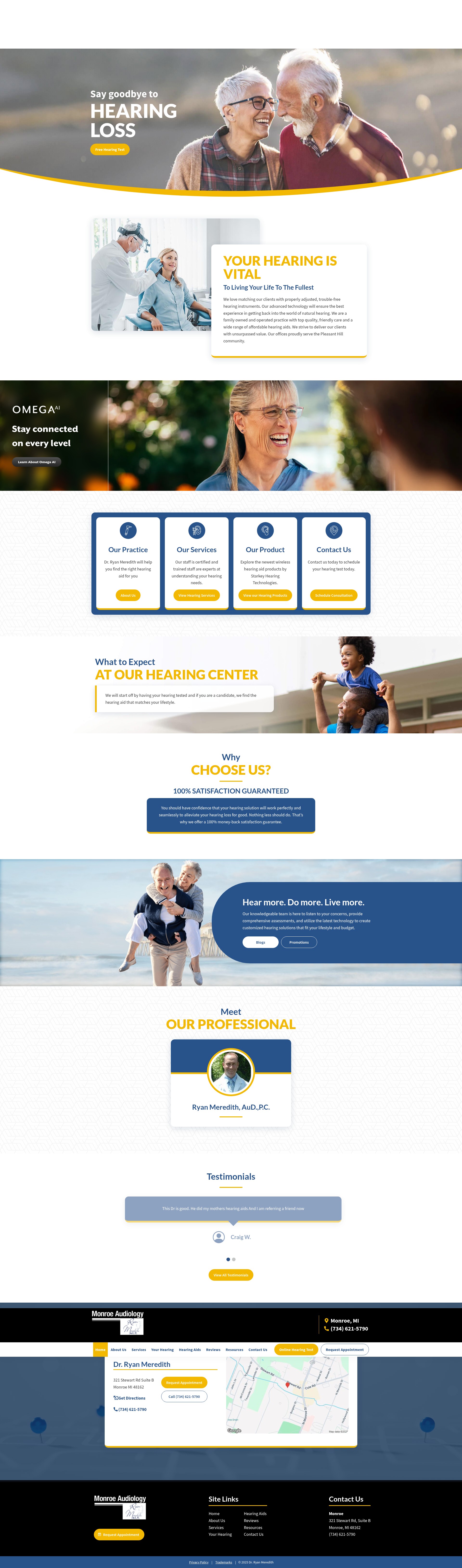 Screenshot of monroeaudiology.com