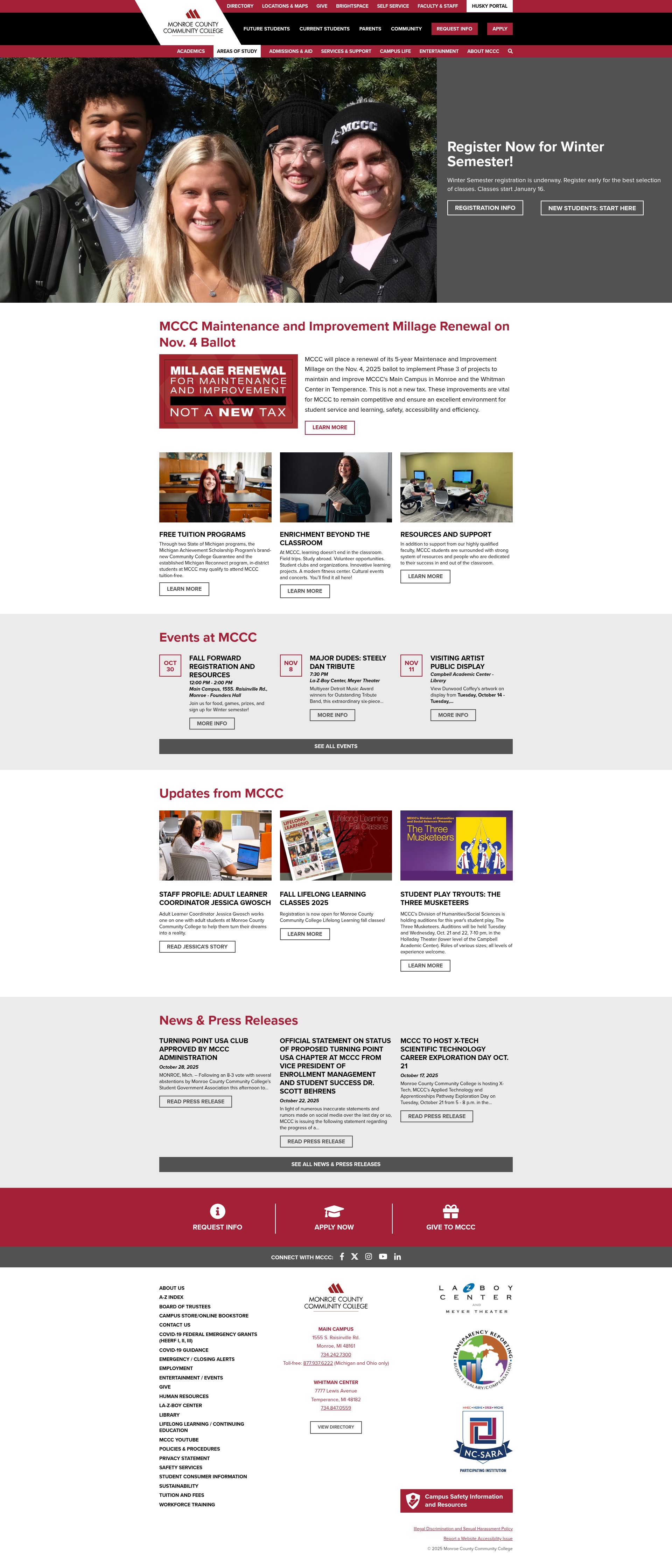 Screenshot of monroeccc.edu