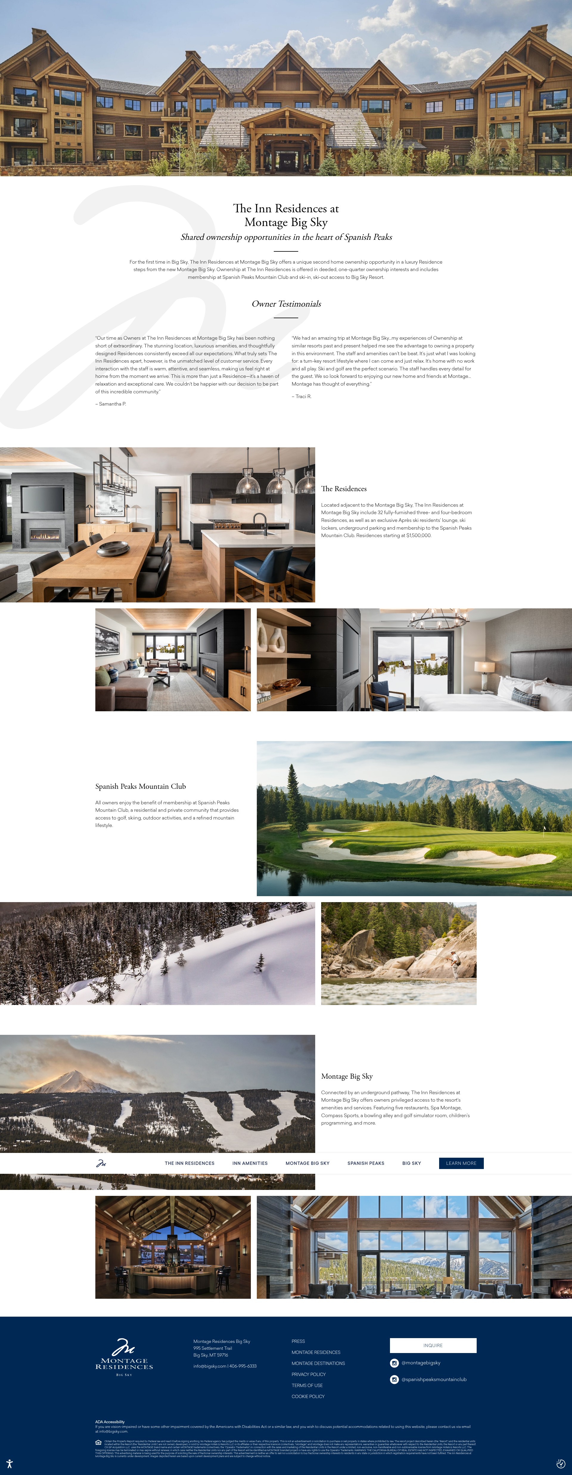 Screenshot of montageresidencesbigsky.com