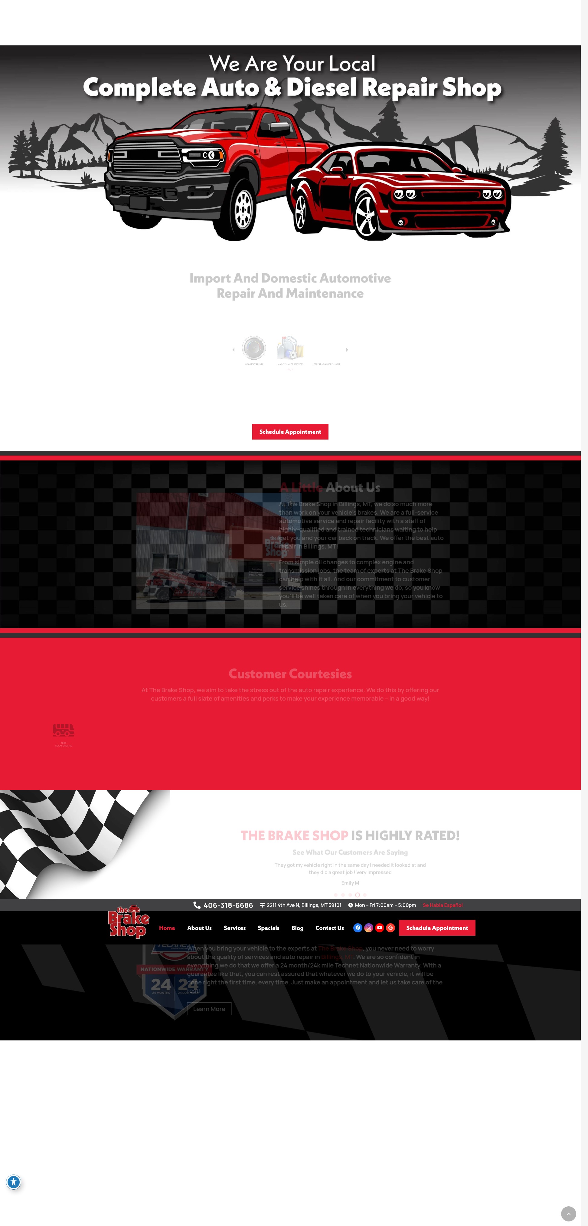Screenshot of montanabrakes.com
