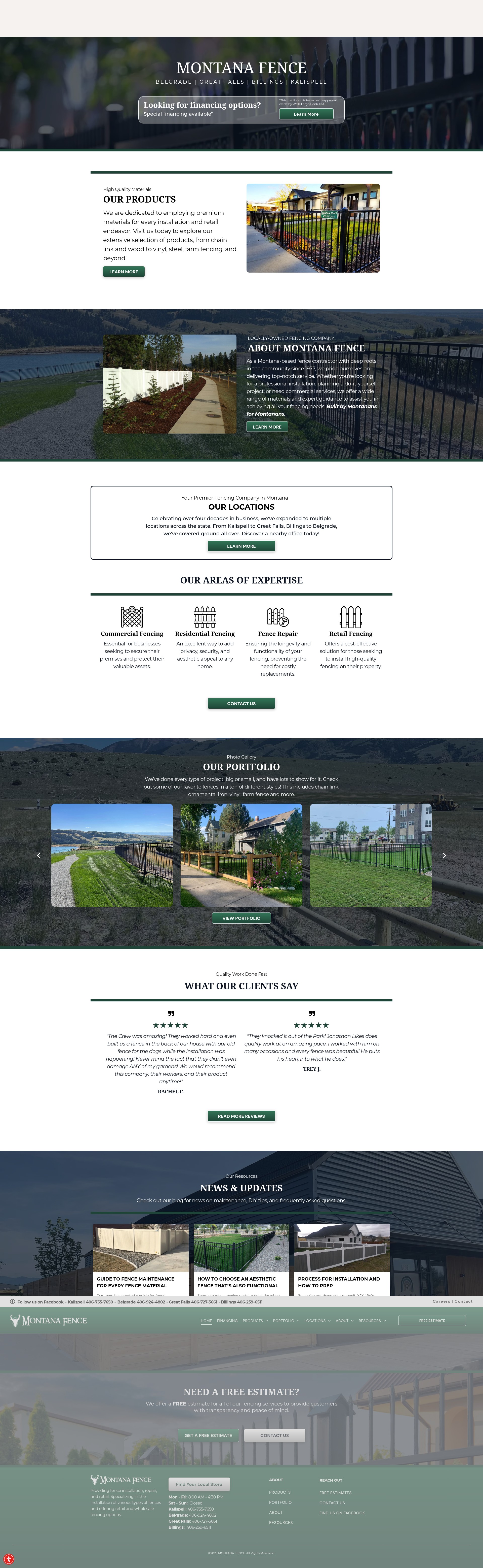 Screenshot of montanafence.com