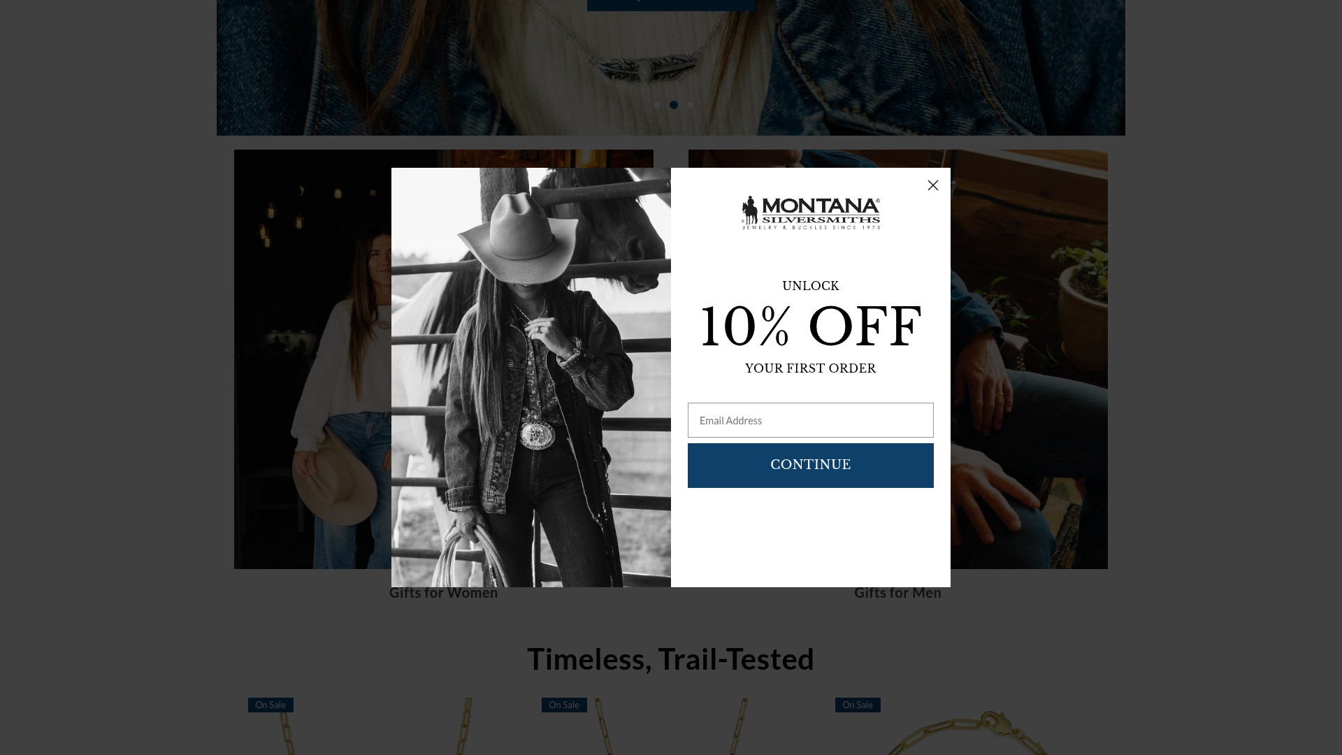 Screenshot of montanasilversmiths.com